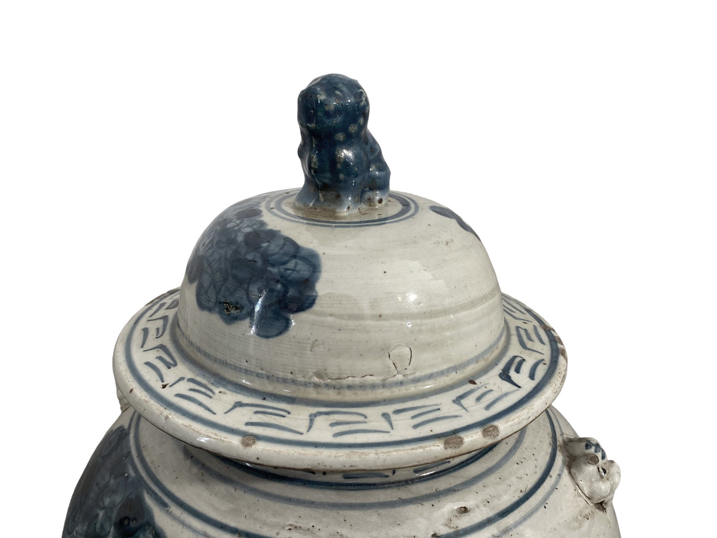 #207 Porcelain Lidded Blue & White Chinoiserie Ginger Jars - a Pair 18.5" H