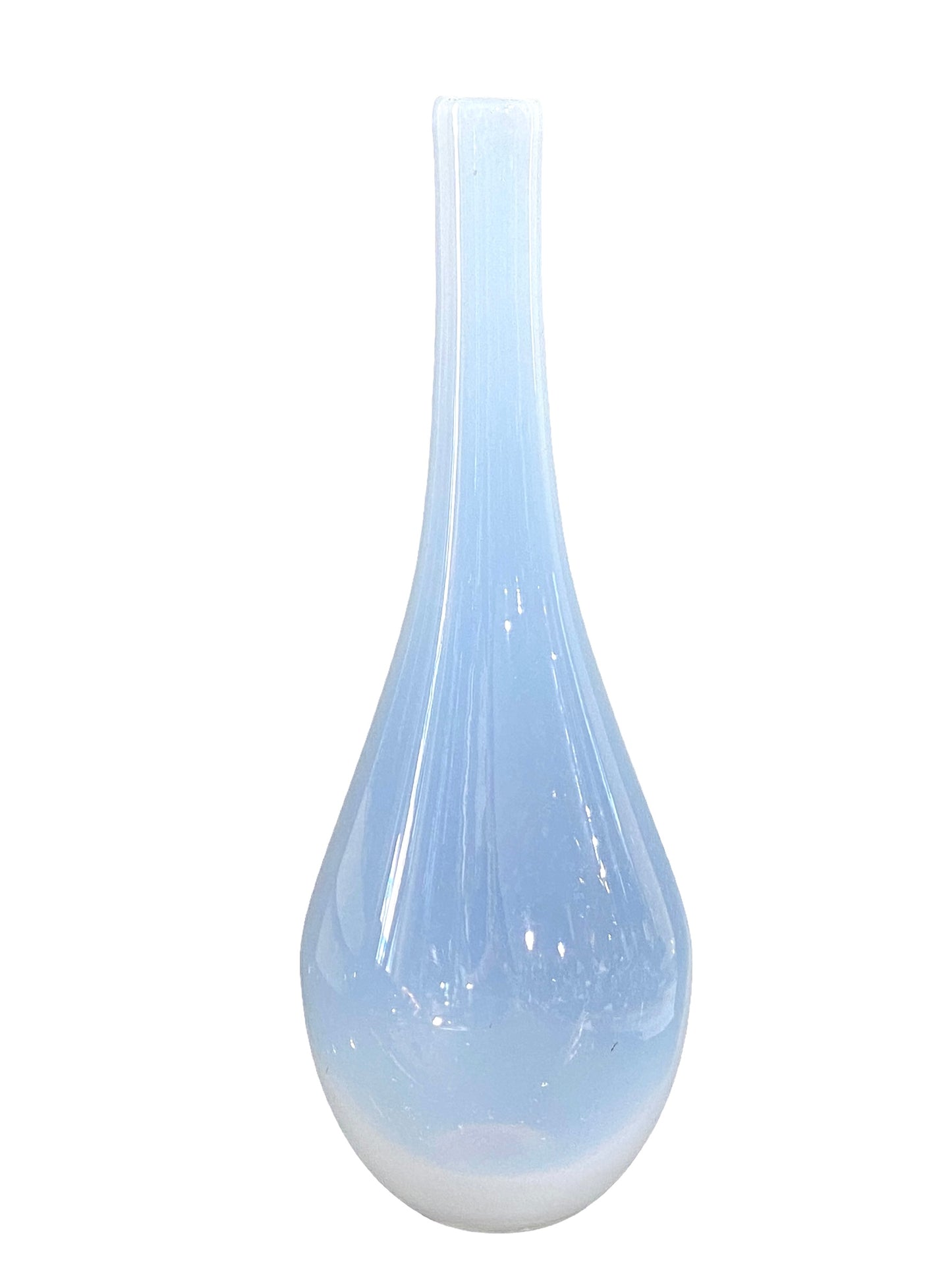 #4617 Onion shape White Glass Vase 19.5" H