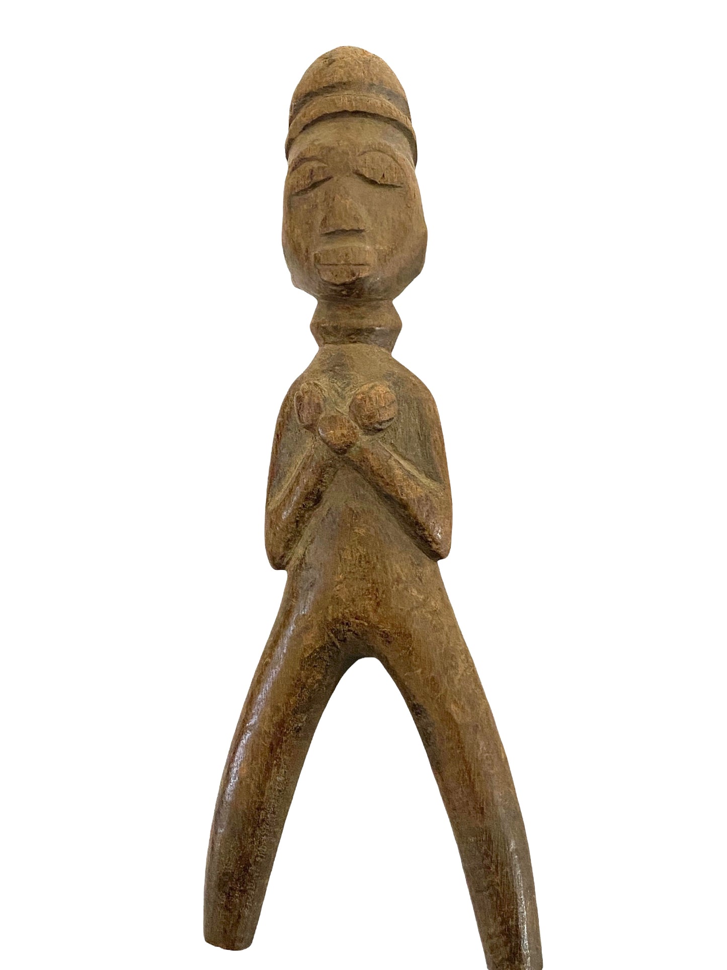 #4762 Superb /unique old Lobi Figural Sling shot Burkina Faso African 9" H