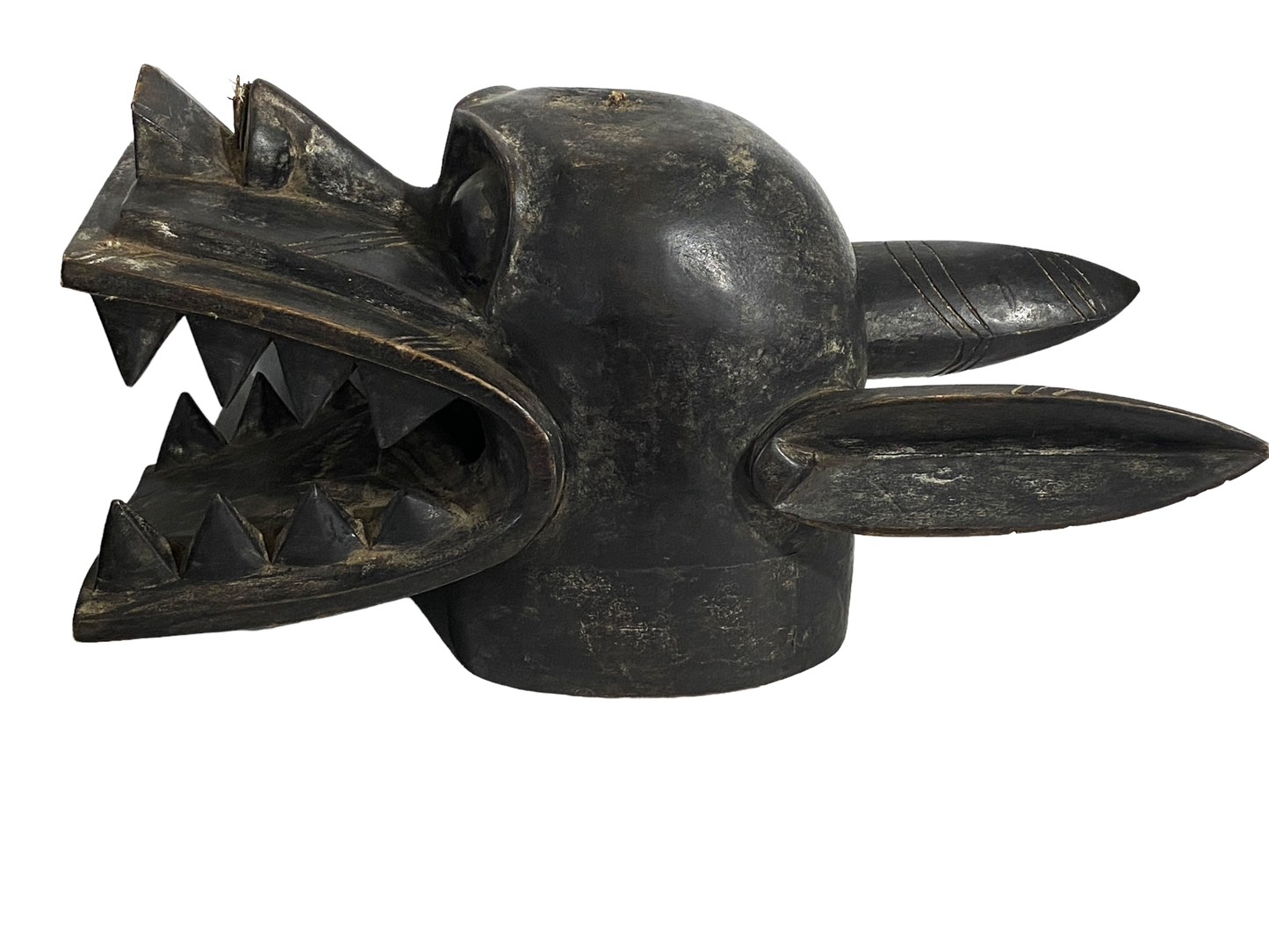 #5142Senufo African Fire Spitter Mask Wanyugo Cote d'Ivoire 21" H