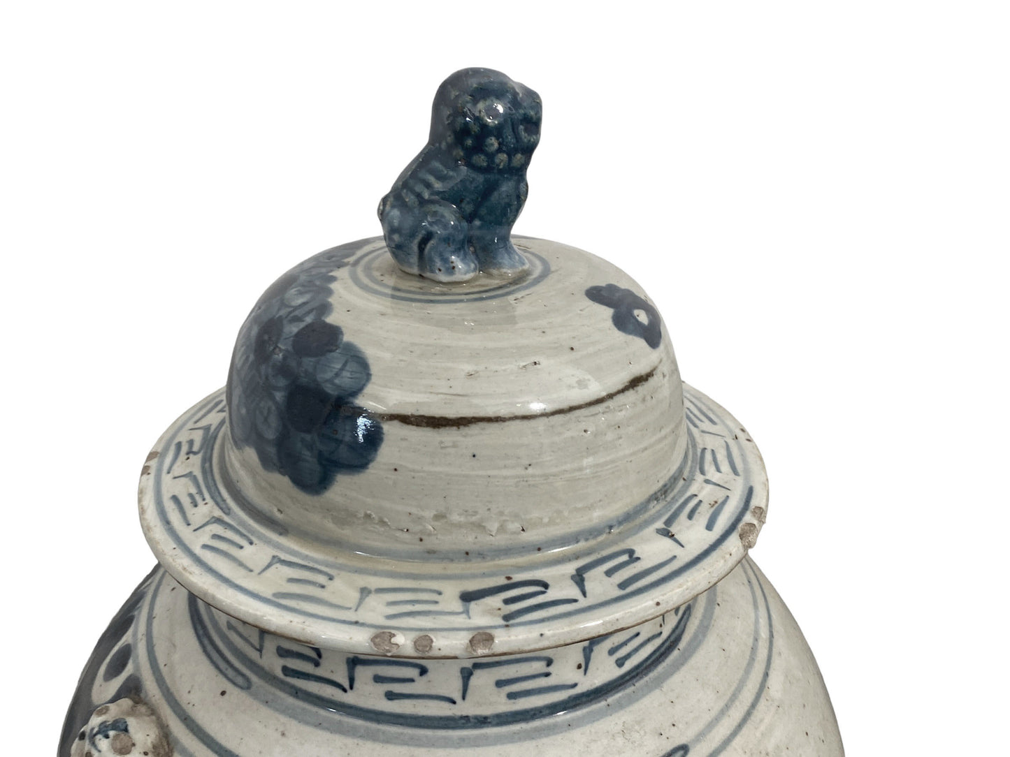 #207 Porcelain Lidded Blue & White Chinoiserie Ginger Jars - a Pair 18.5" H