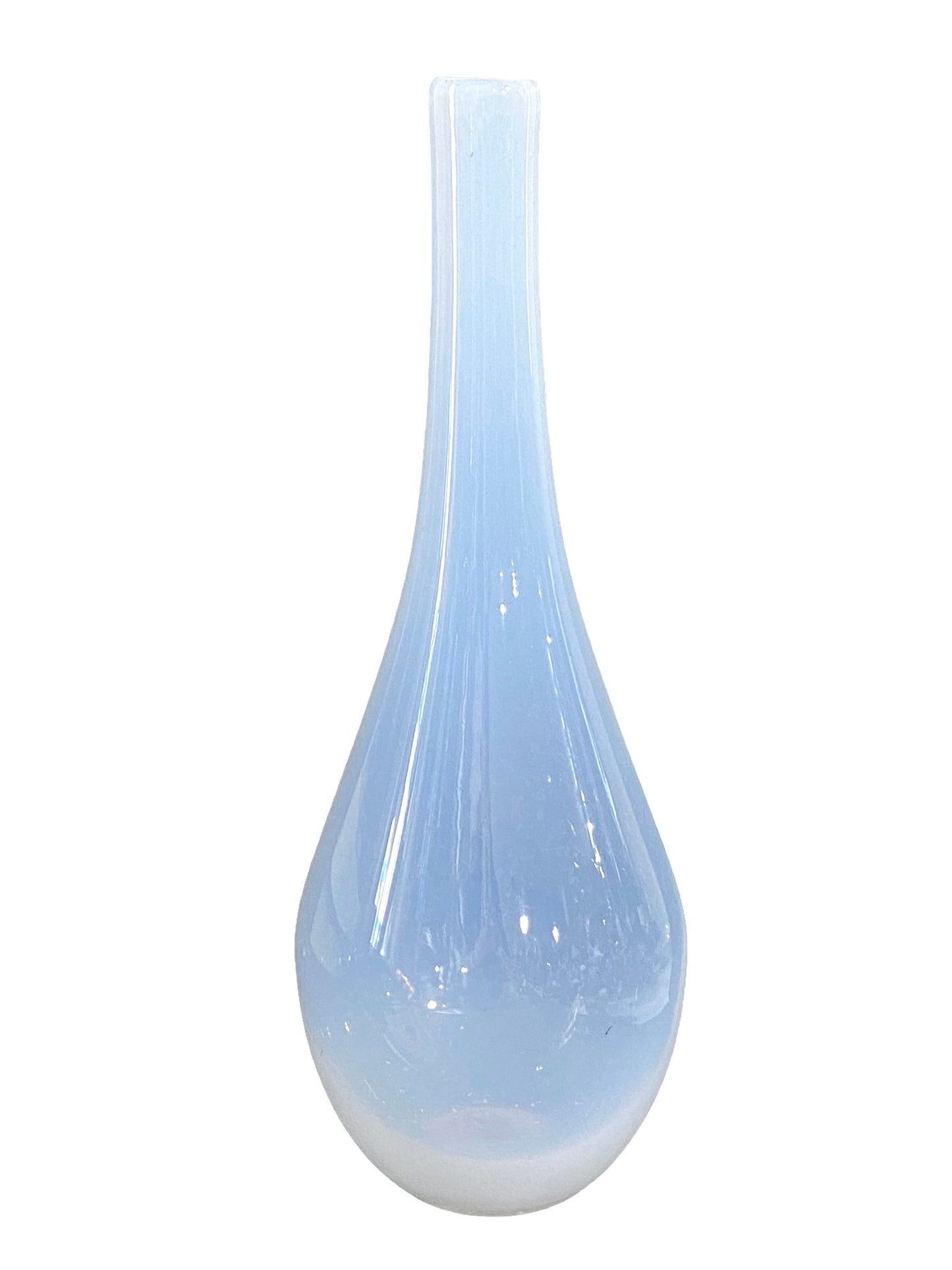 #4617 Onion shape White Glass Vase 19.5" H