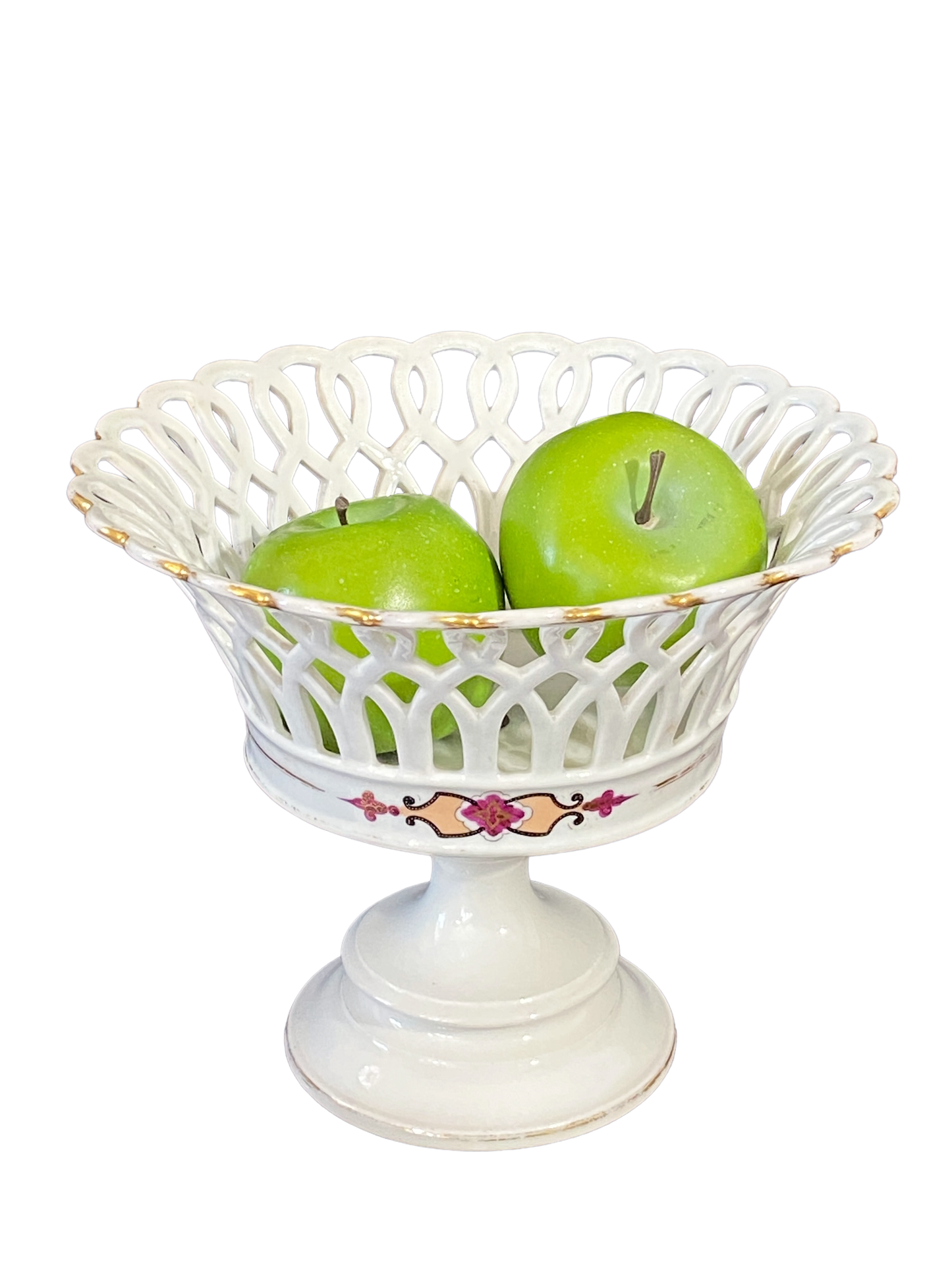 # 5040 Paris Porcelain and Parcel Gilt Reticulated Compote or Fruit Basket