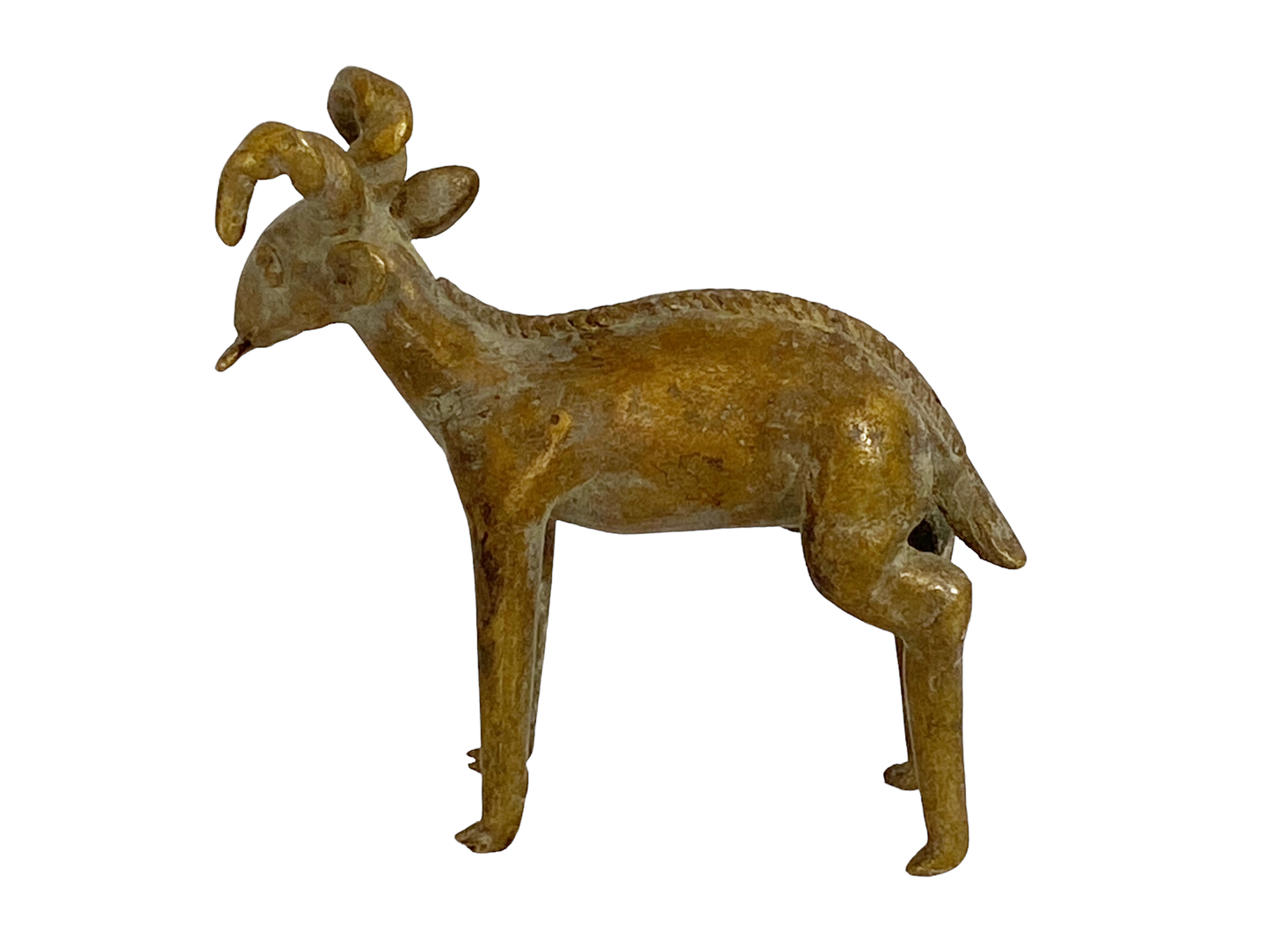 #821 Bronze AfricanTribal/ Ashanti Akan Of a Ram/ I Coast 4 .75" h