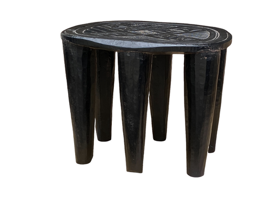 #4514 Superb African   Nupe Stool / Table Nigeria  16" H by 20" W