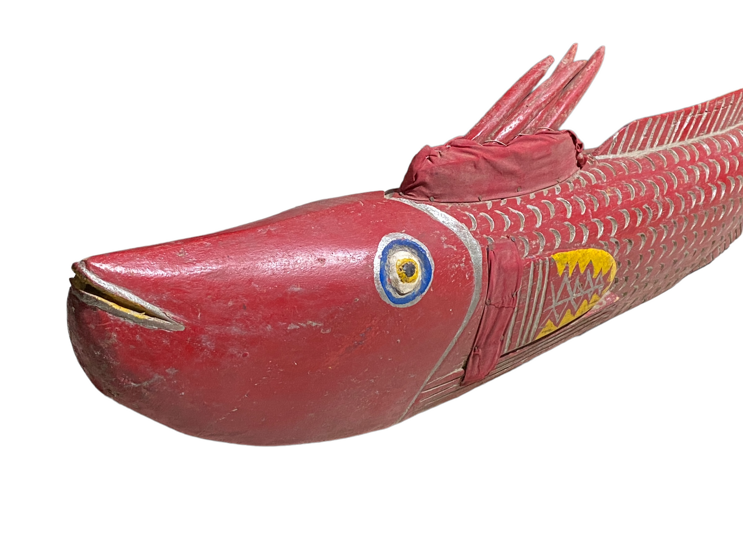 # 4938 African Wooden Fish Bozo Tribe Mali 44.5" W