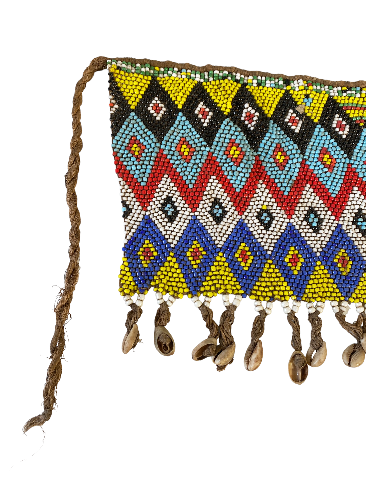 #4987 Vintage Ceremonial Skirt Kirdi Beaded Cache Sex Pikuran Cameroon