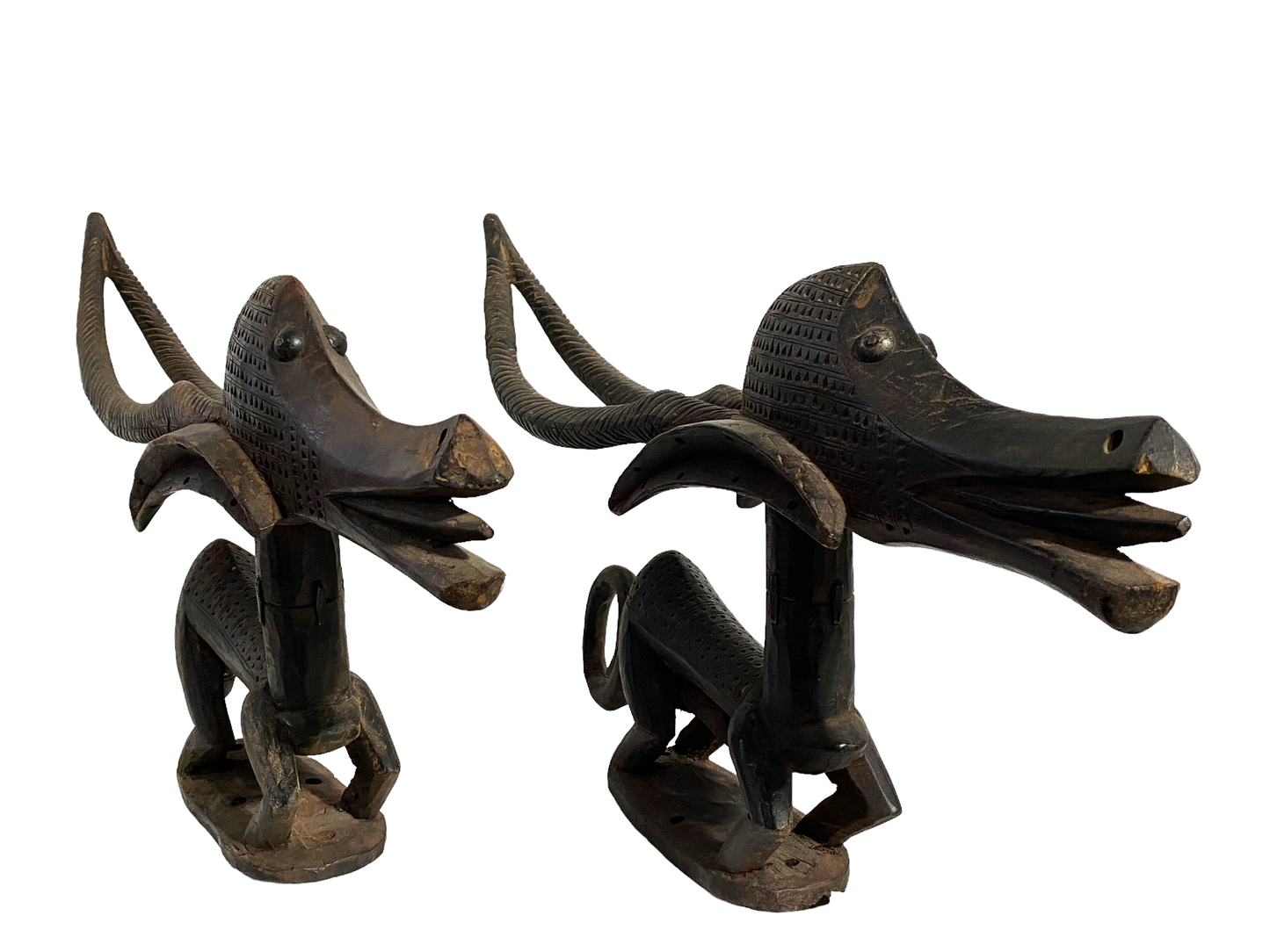 #2128 Superb female and male Bamana Chi Wara Horizontal Antelope Mali Africa