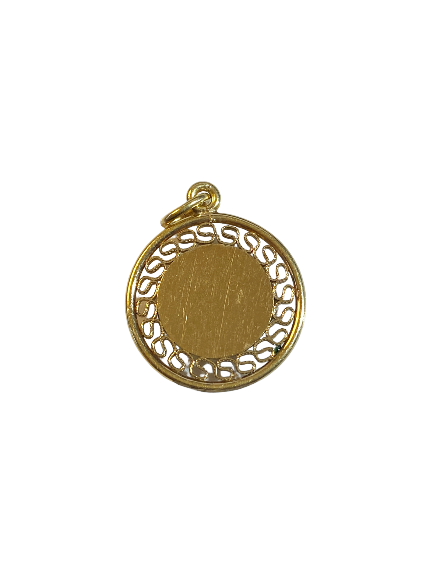 #5046 Vintage 12K Gold Filled Hallmarked Round Shape Pendant