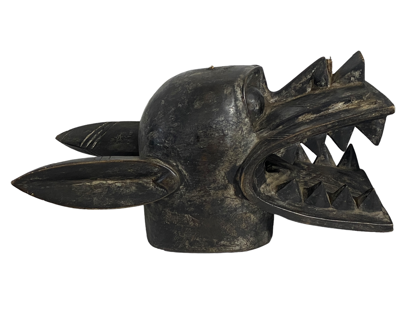 #5142Senufo African Fire Spitter Mask Wanyugo Cote d'Ivoire 21" H