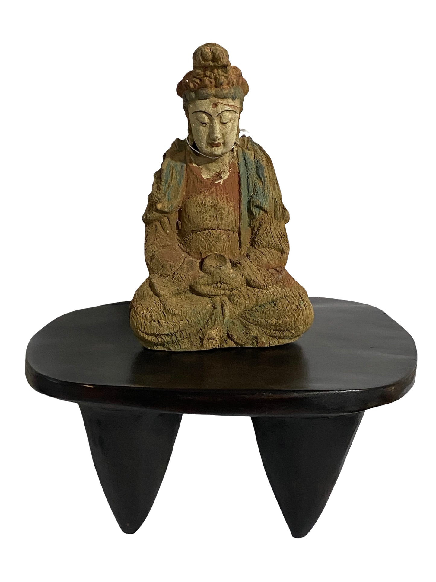 # 4637 African Senufo Wood Milk Stool I . Coast 13" w