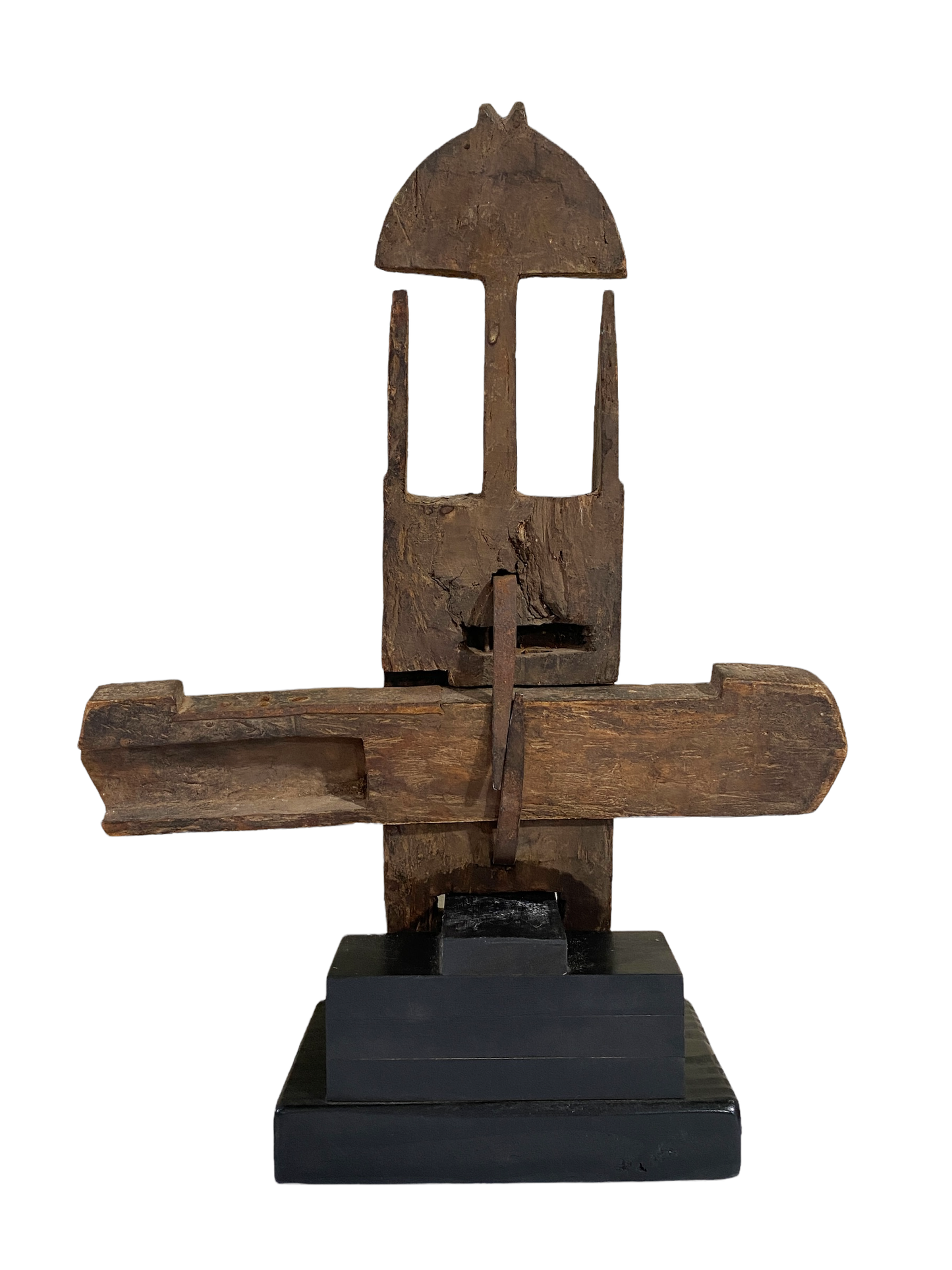 #1405 Rare Old African Dogon Door Lock On stand Mali 19.75" H