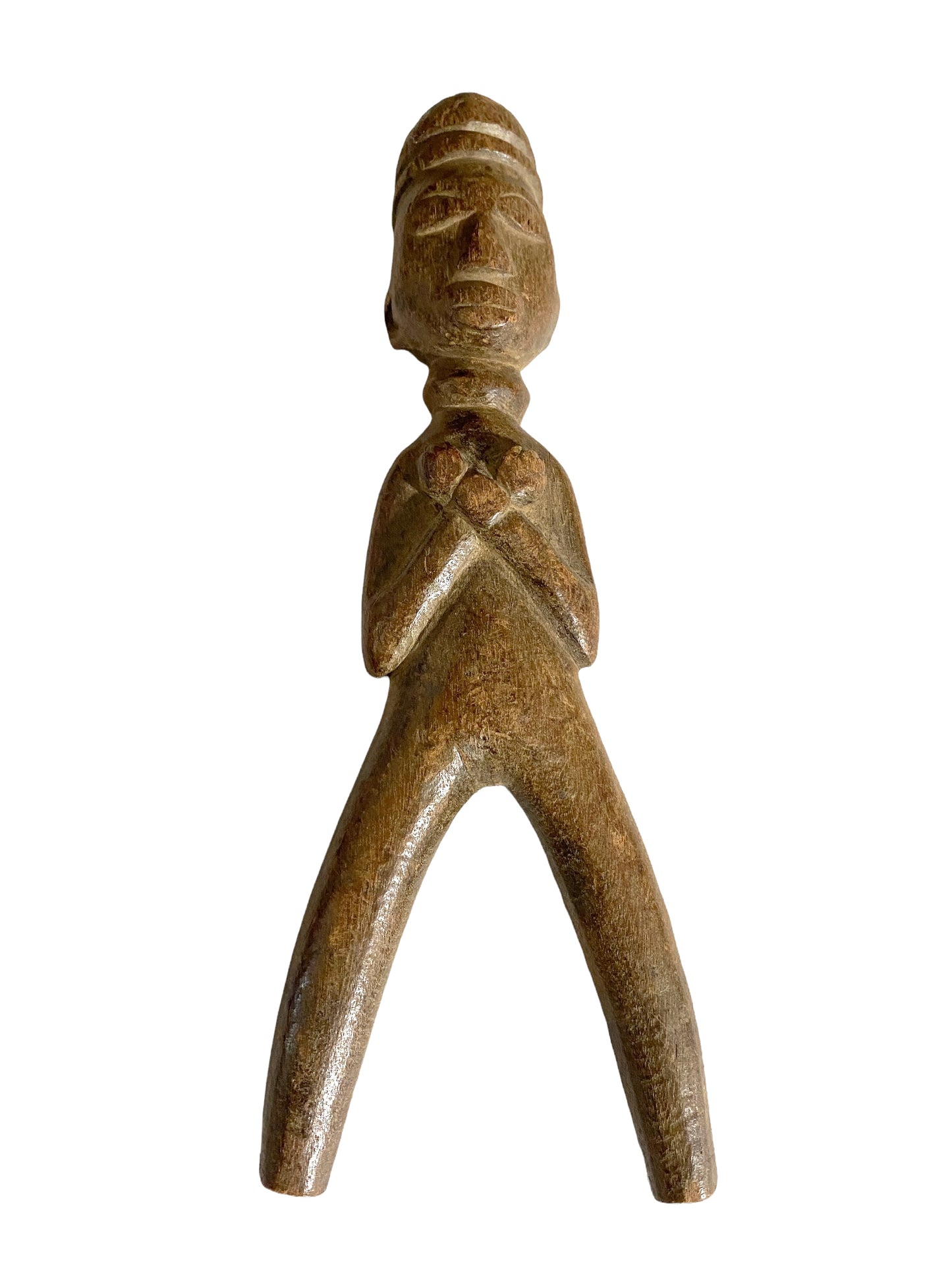 #4762 Superb /unique old Lobi Figural Sling shot Burkina Faso African 9" H