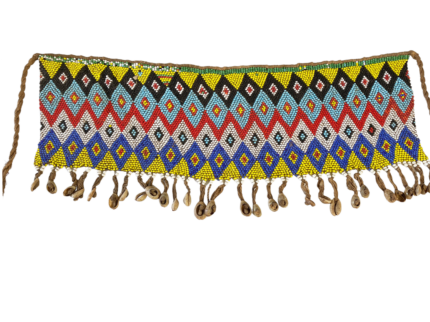 #4987 Vintage Ceremonial Skirt Kirdi Beaded Cache Sex Pikuran Cameroon