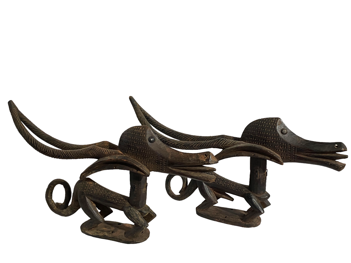 #2128 Superb female and male Bamana Chi Wara Horizontal Antelope Mali Africa