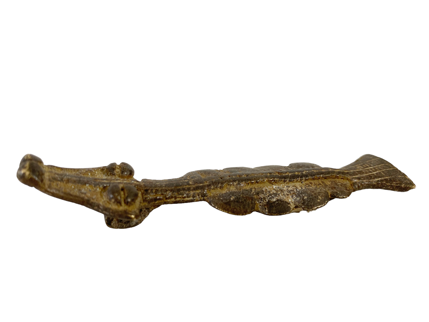 #9801 Superb Gan Bronze Amulet Talisman Pendant of Serpent Burkina Faso