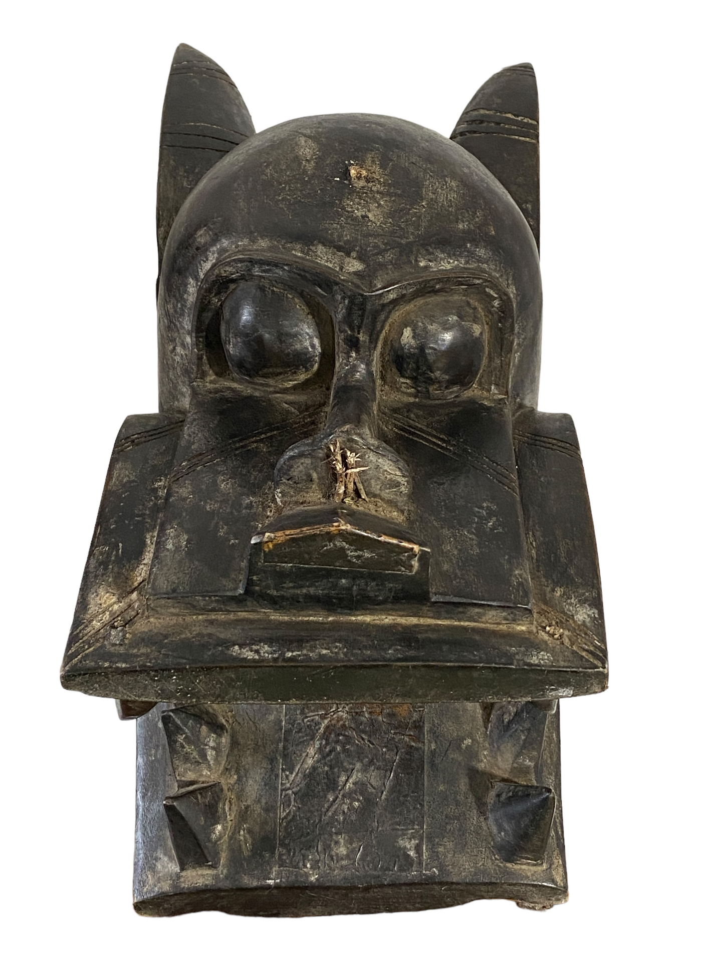 #5142Senufo African Fire Spitter Mask Wanyugo Cote d'Ivoire 21" H