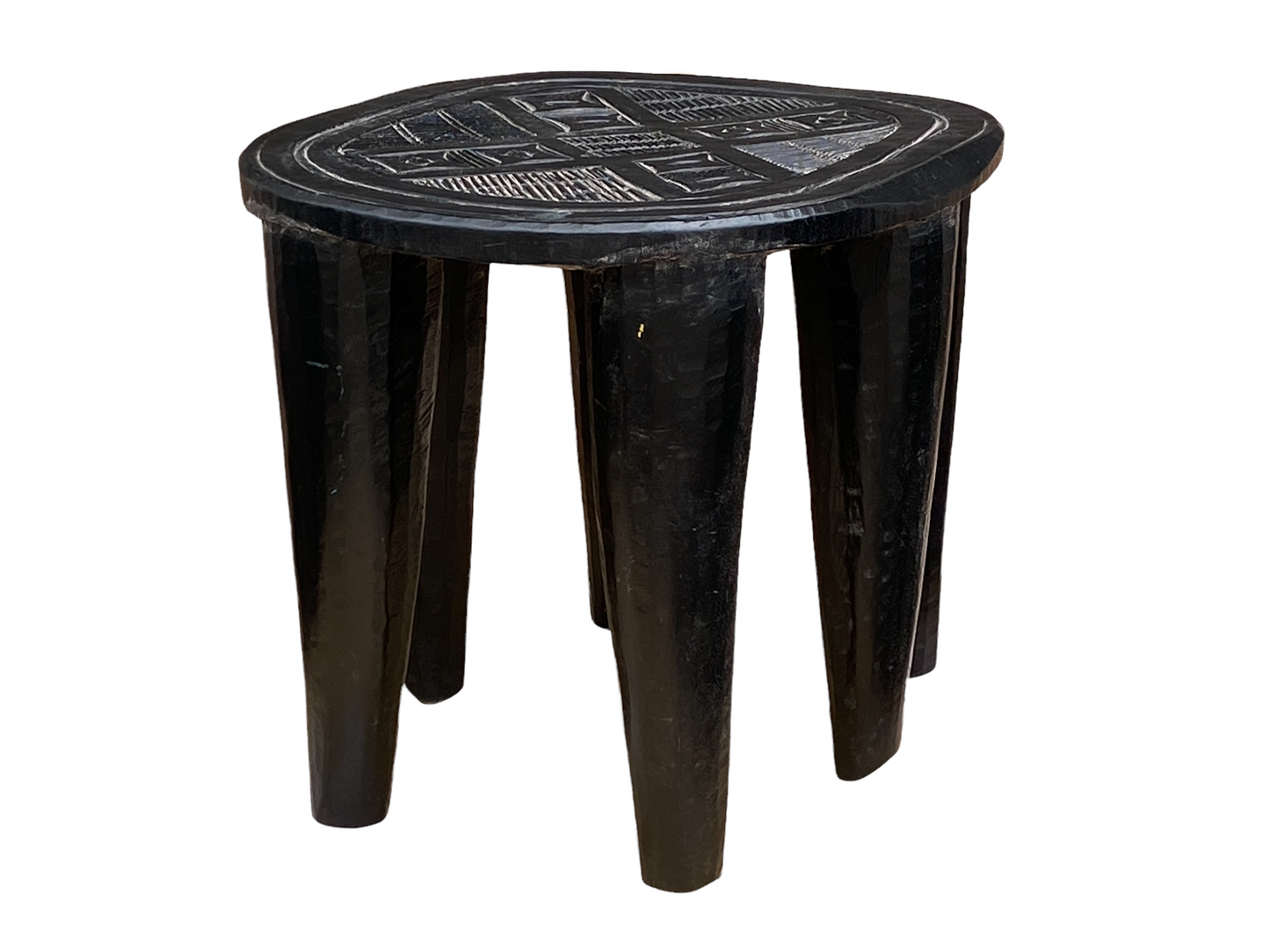 #4514 Superb African Nupe Stool / Table Nigeria 16" H by 20" W