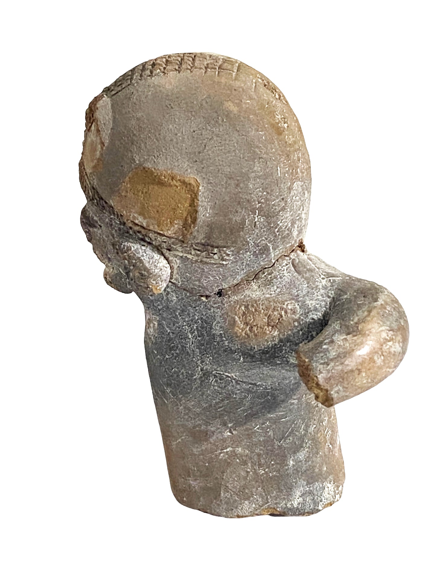 #4611 Rare Pre-Columbian - Jama Coaque Male Figure W/Helmet