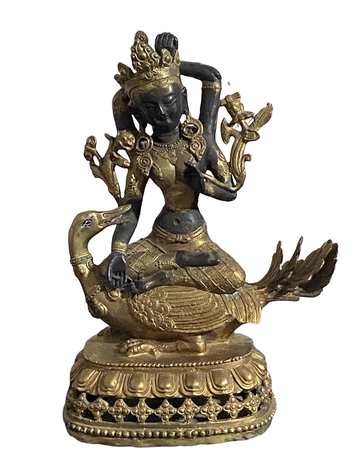 #5718 Vintage Bronze Seating Lord Buddha 11" H