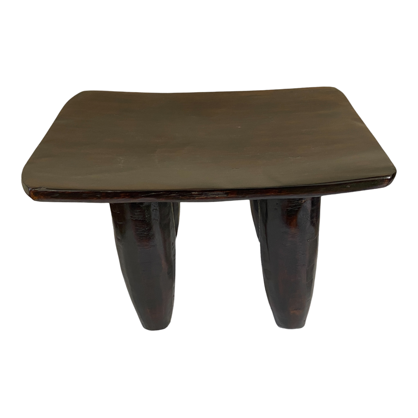 # 4855 Large African Senufo Wood Low Stool I . Coast 16" w