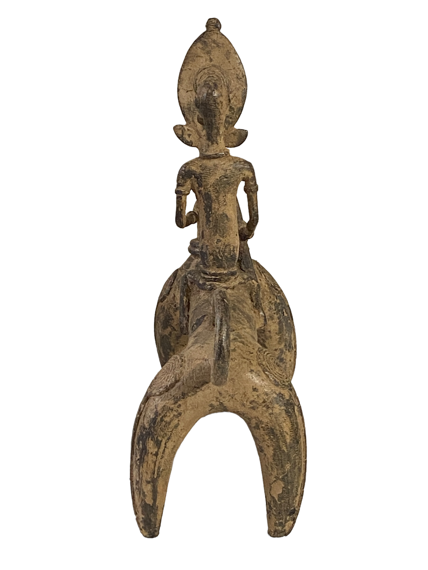 #4908 Superb African Nobility  Dogon Bronze Horseman  12" H by 11.5"W