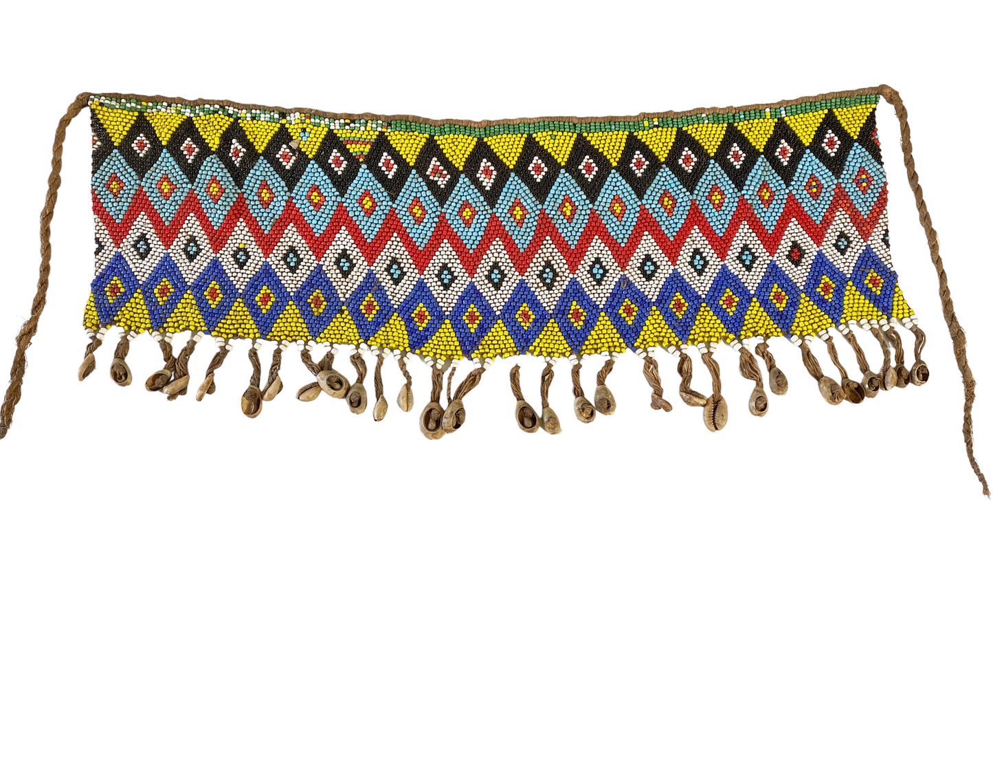 #4987 Vintage Ceremonial Skirt Kirdi Beaded Cache Sex Pikuran Cameroon