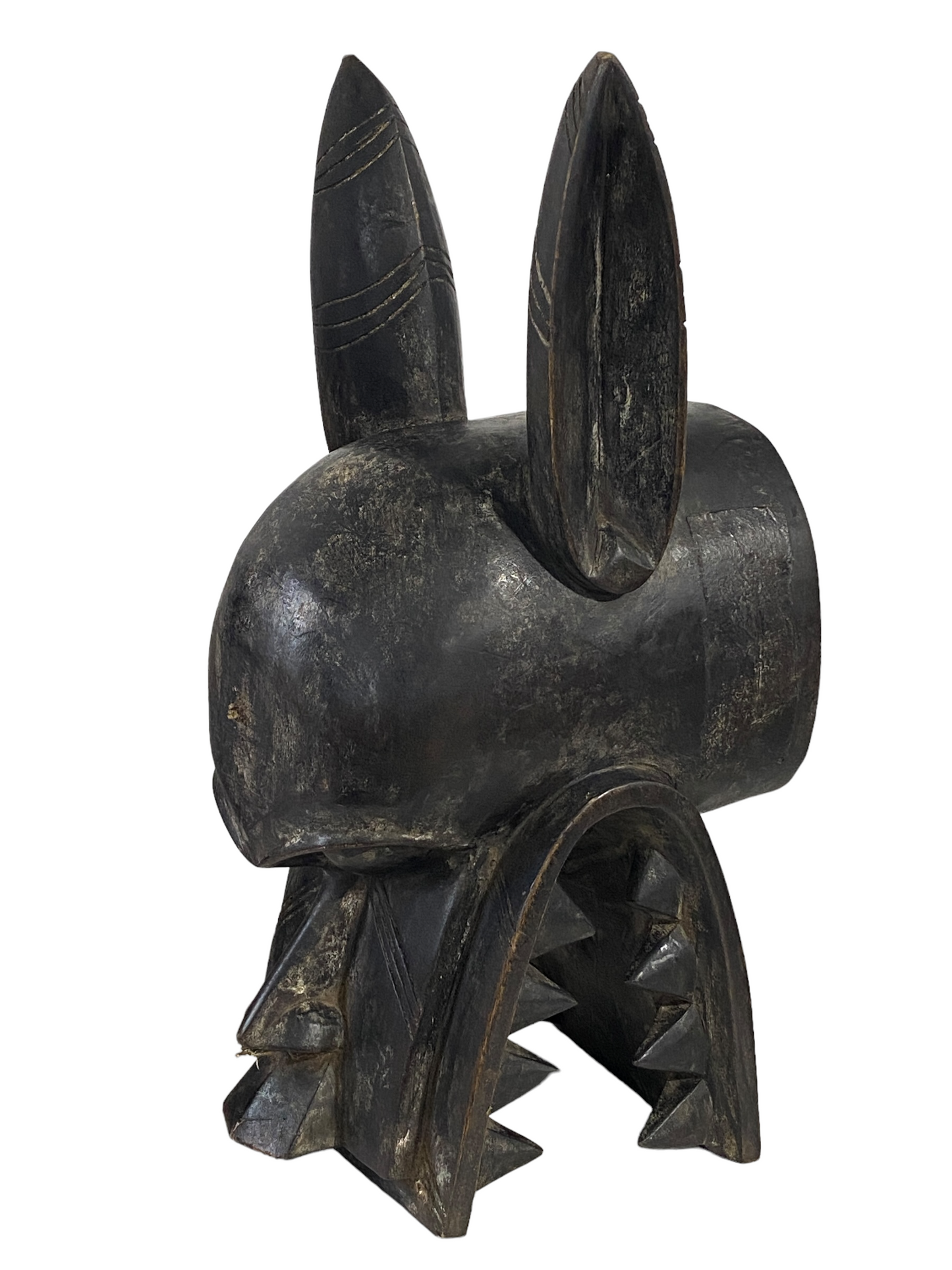 #5142Senufo African Fire Spitter Mask Wanyugo Cote d'Ivoire 21" H