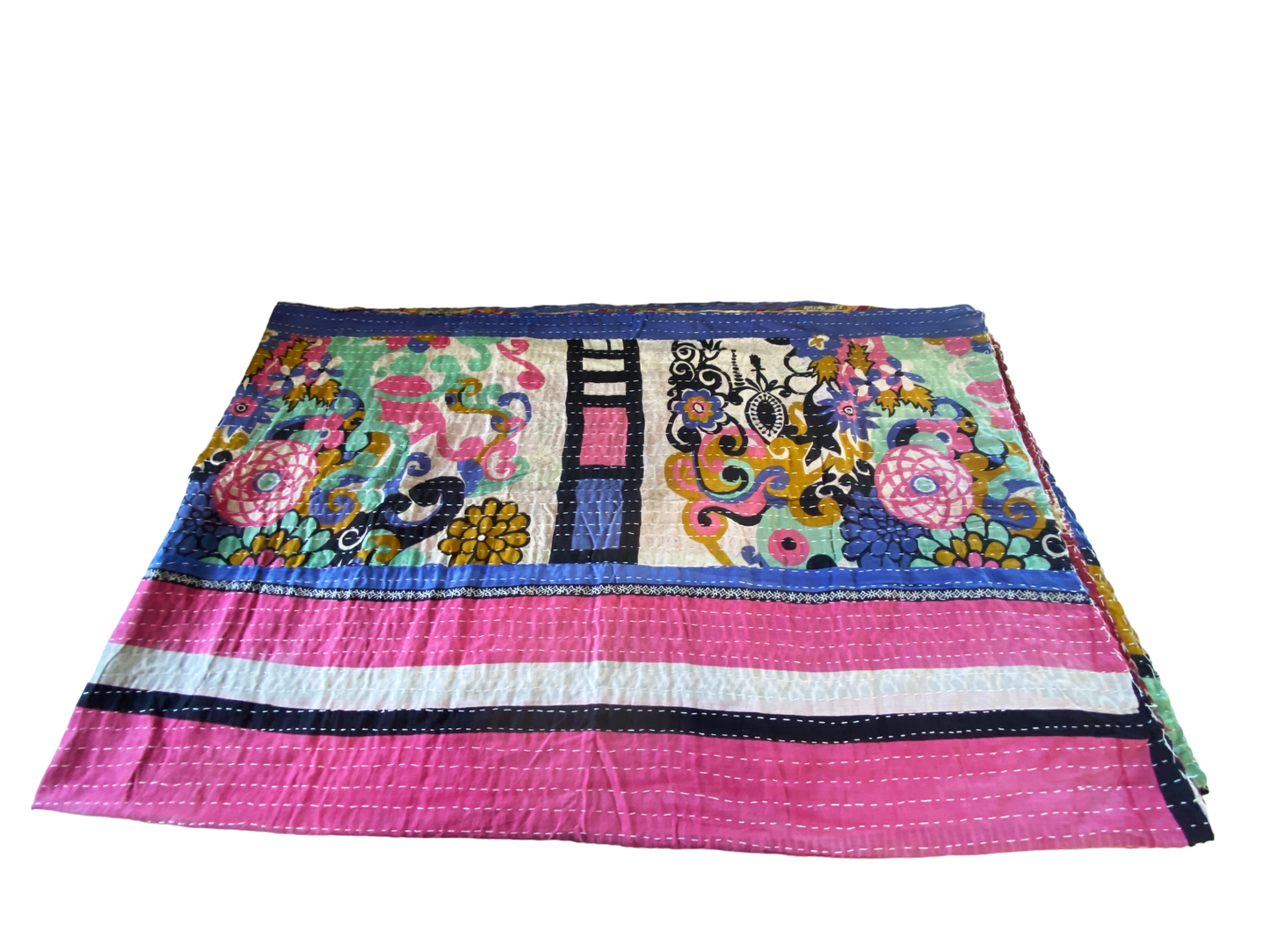 # 5195 Vintage Indian CottonThrow Kantha Quilt