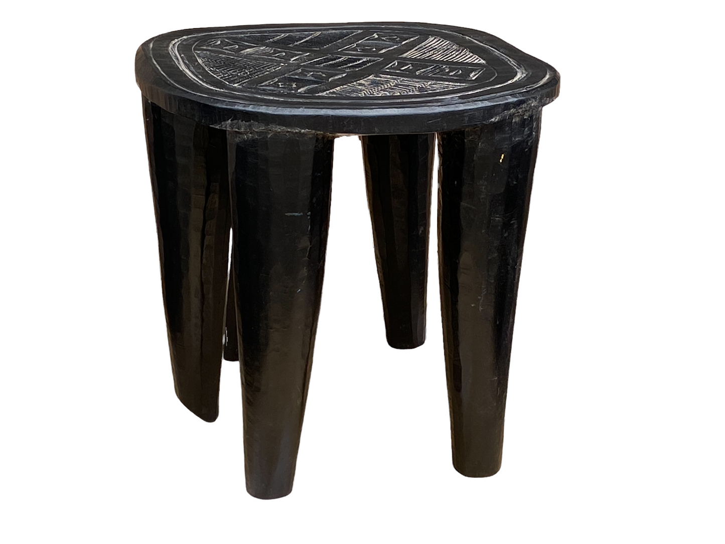 #4514 Superb African Nupe Stool / Table Nigeria 16" H by 20" W