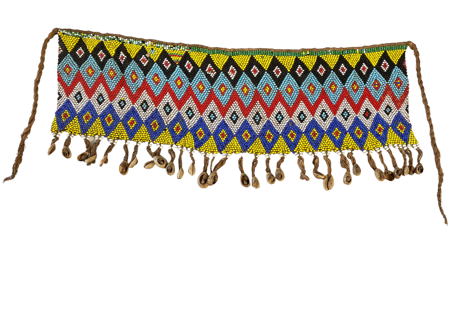 #4987 Vintage Ceremonial Skirt Kirdi Beaded Cache Sex Pikuran Cameroon