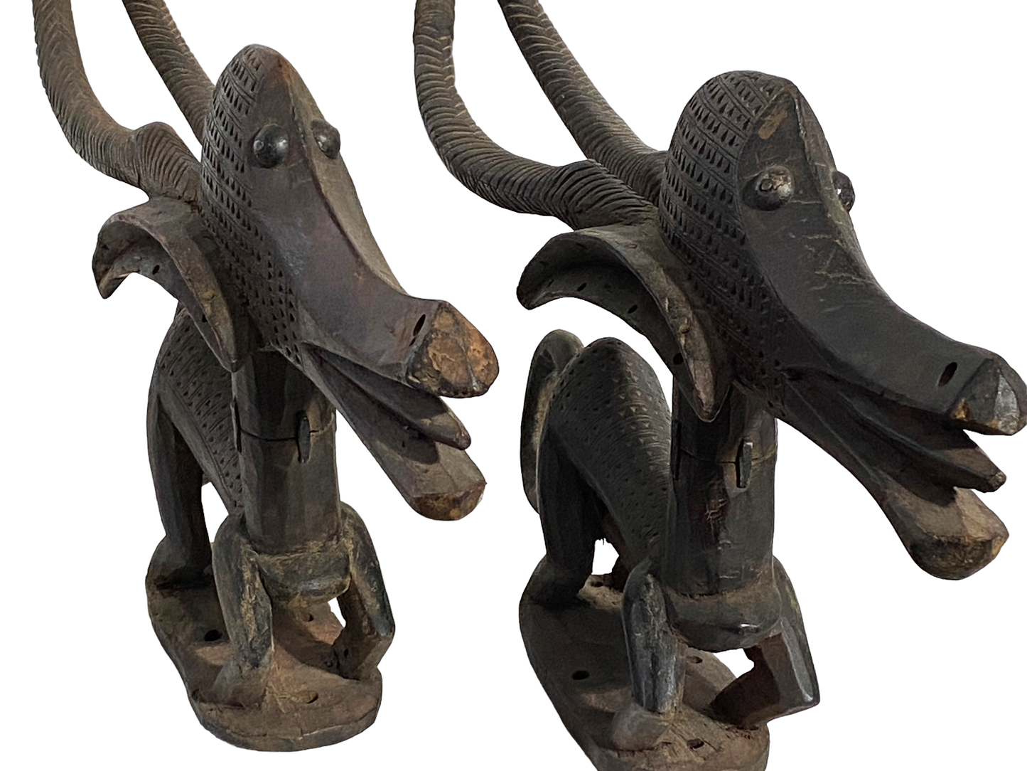 #2128 Superb female and male Bamana Chi Wara Horizontal Antelope Mali Africa
