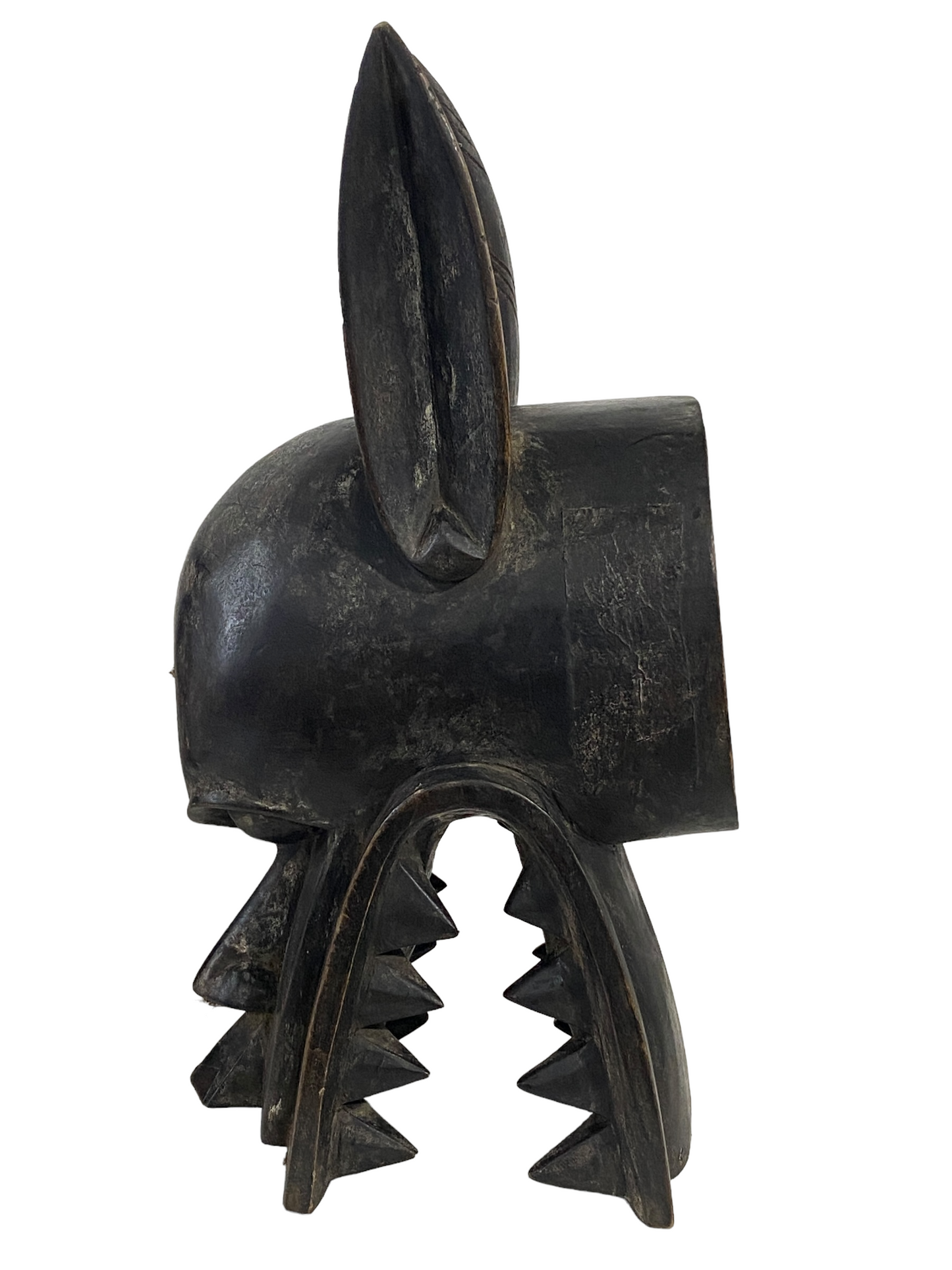 #5142Senufo African Fire Spitter Mask Wanyugo Cote d'Ivoire 21" H