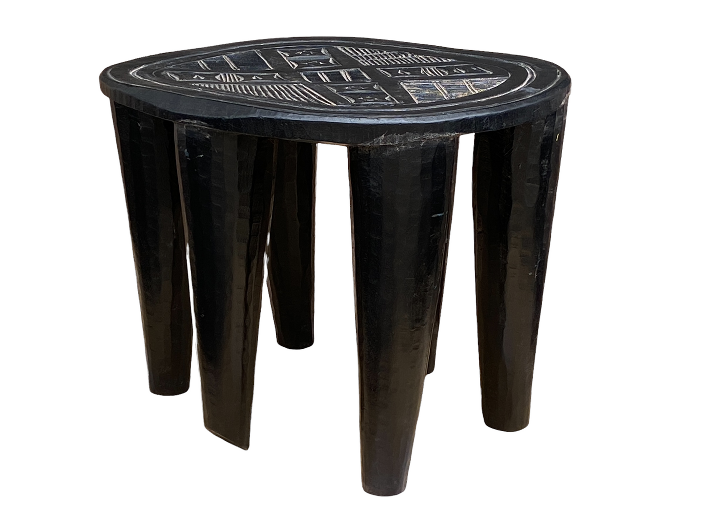 #4514 Superb African Nupe Stool / Table Nigeria 16" H by 20" W
