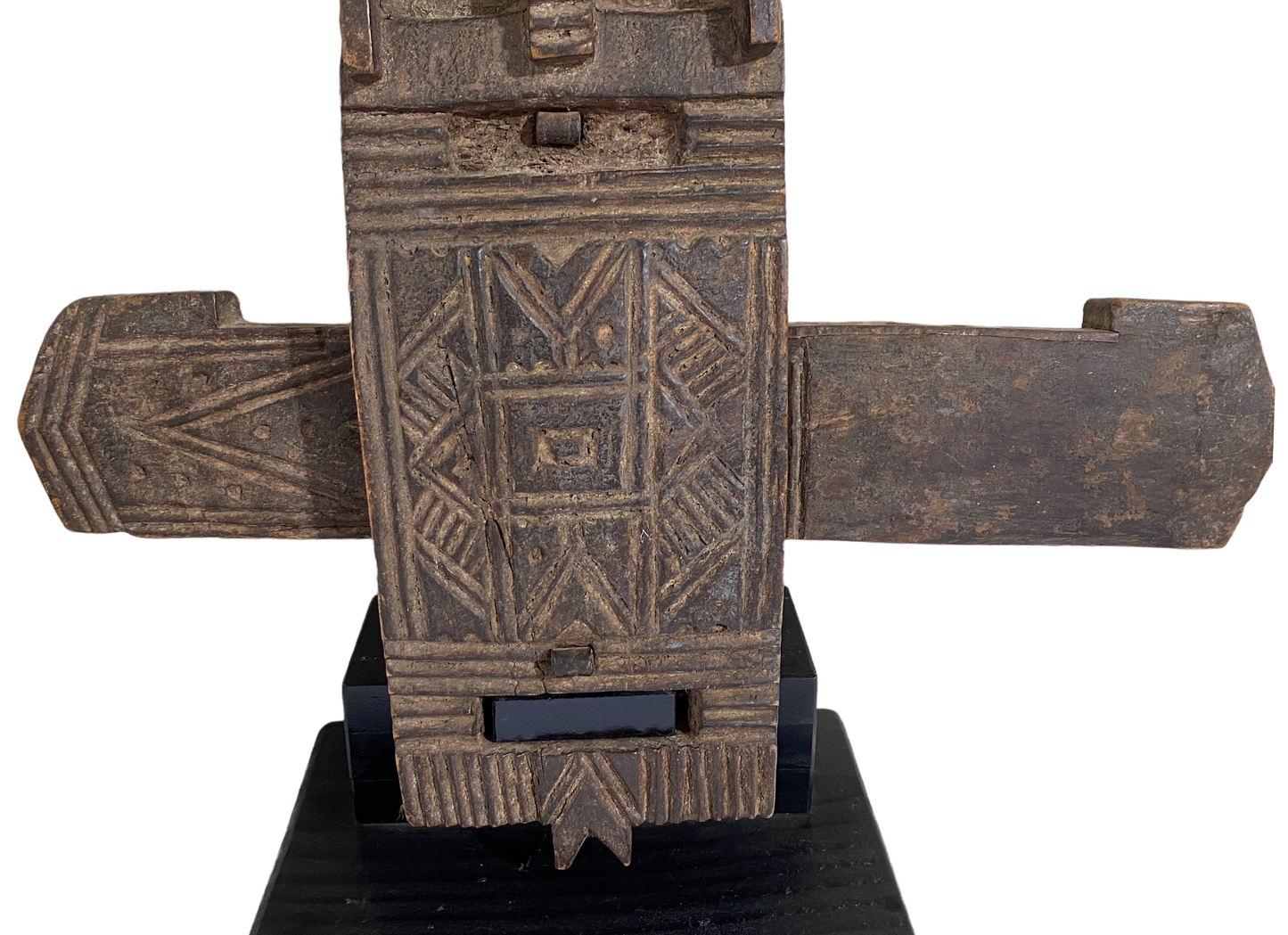 #1405 Rare Old African Dogon Door Lock On stand Mali 19.75" H