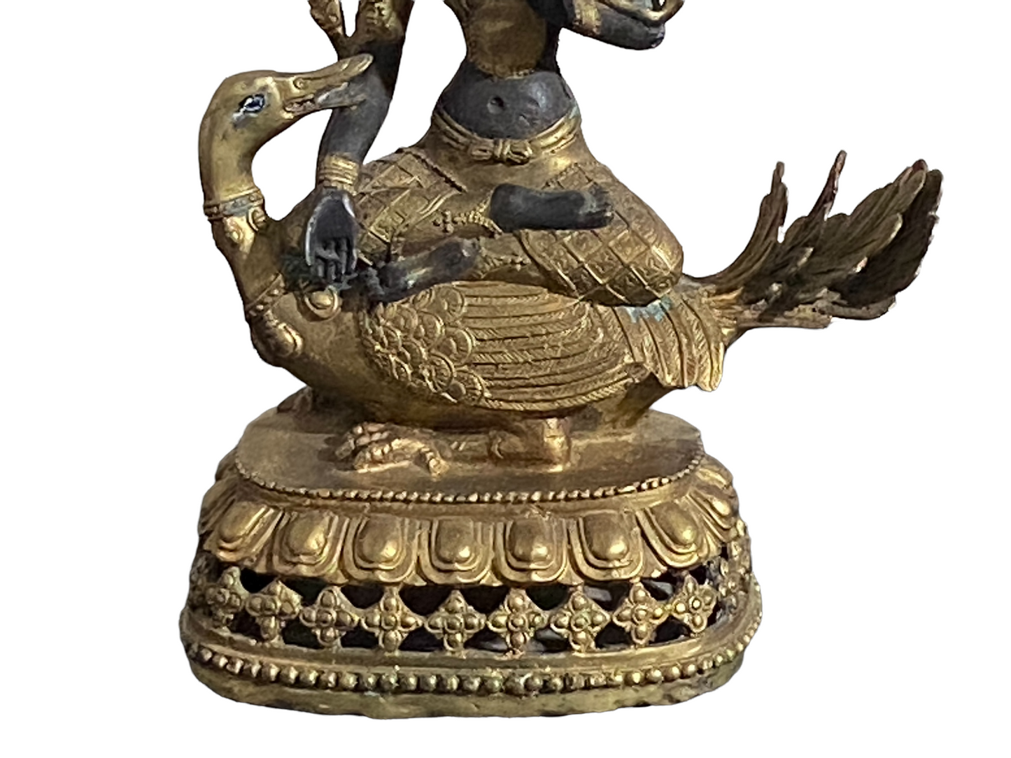 #5718 Vintage Bronze Seating Lord Buddha 11" H