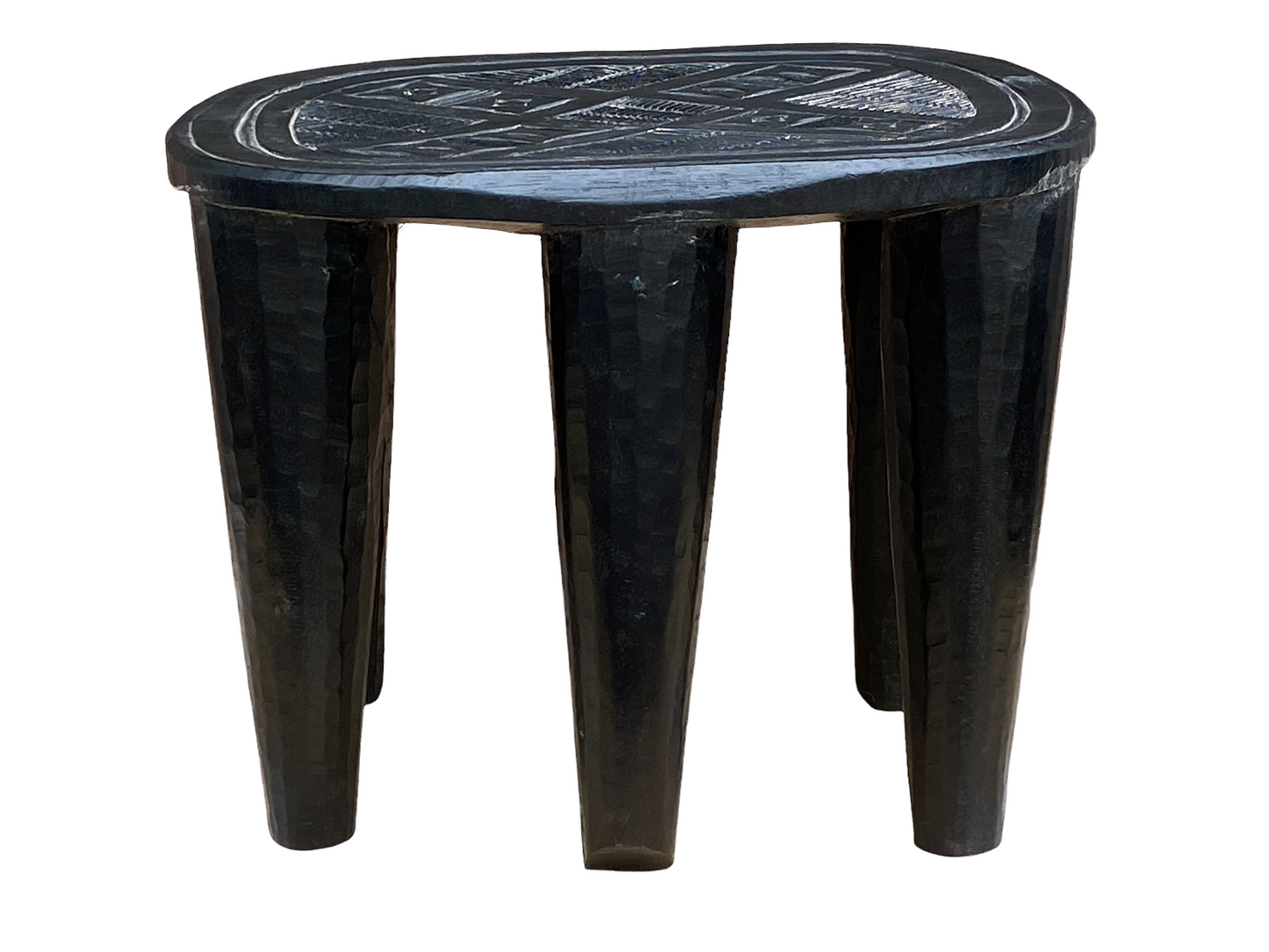 #4514 Superb African Nupe Stool / Table Nigeria 16" H by 20" W