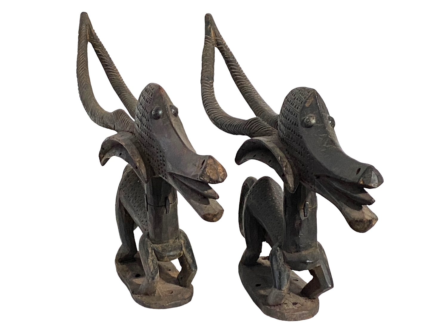 #2128 Superb female and male Bamana Chi Wara Horizontal Antelope Mali Africa