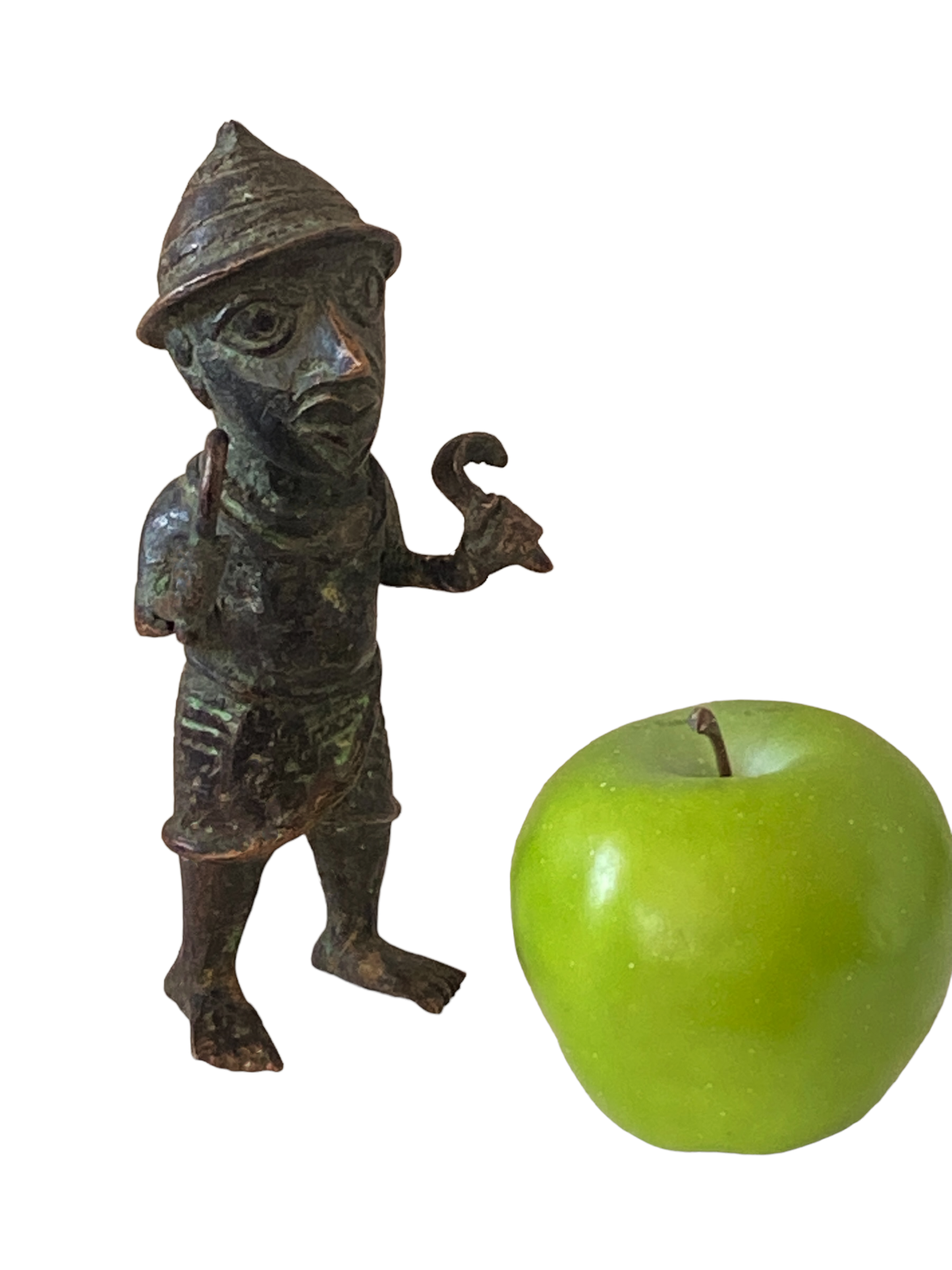 #5069 Benin Bronze Oba King Soldier Nigeria African 6.25 " H