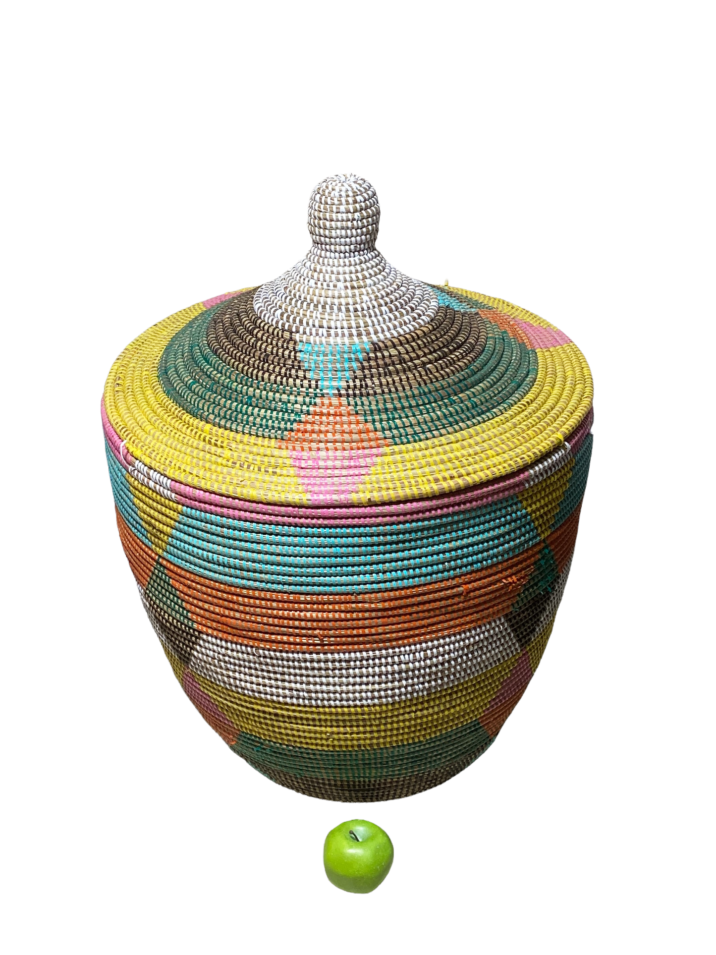 #4584 Lg Basket with Lid Senegal West Africa 27" H