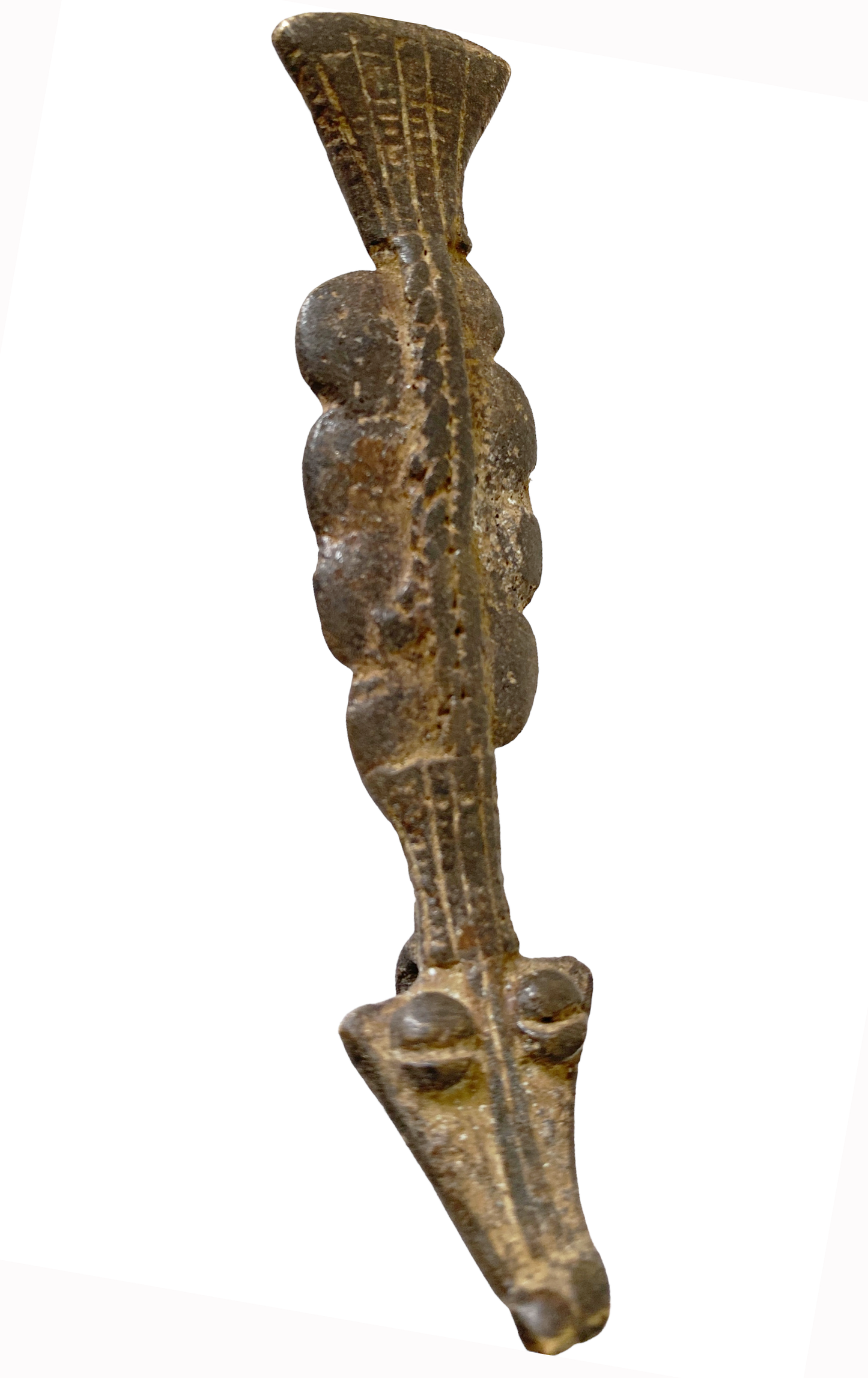 #9801 Superb Gan Bronze Amulet Talisman Pendant of Serpent Burkina Faso