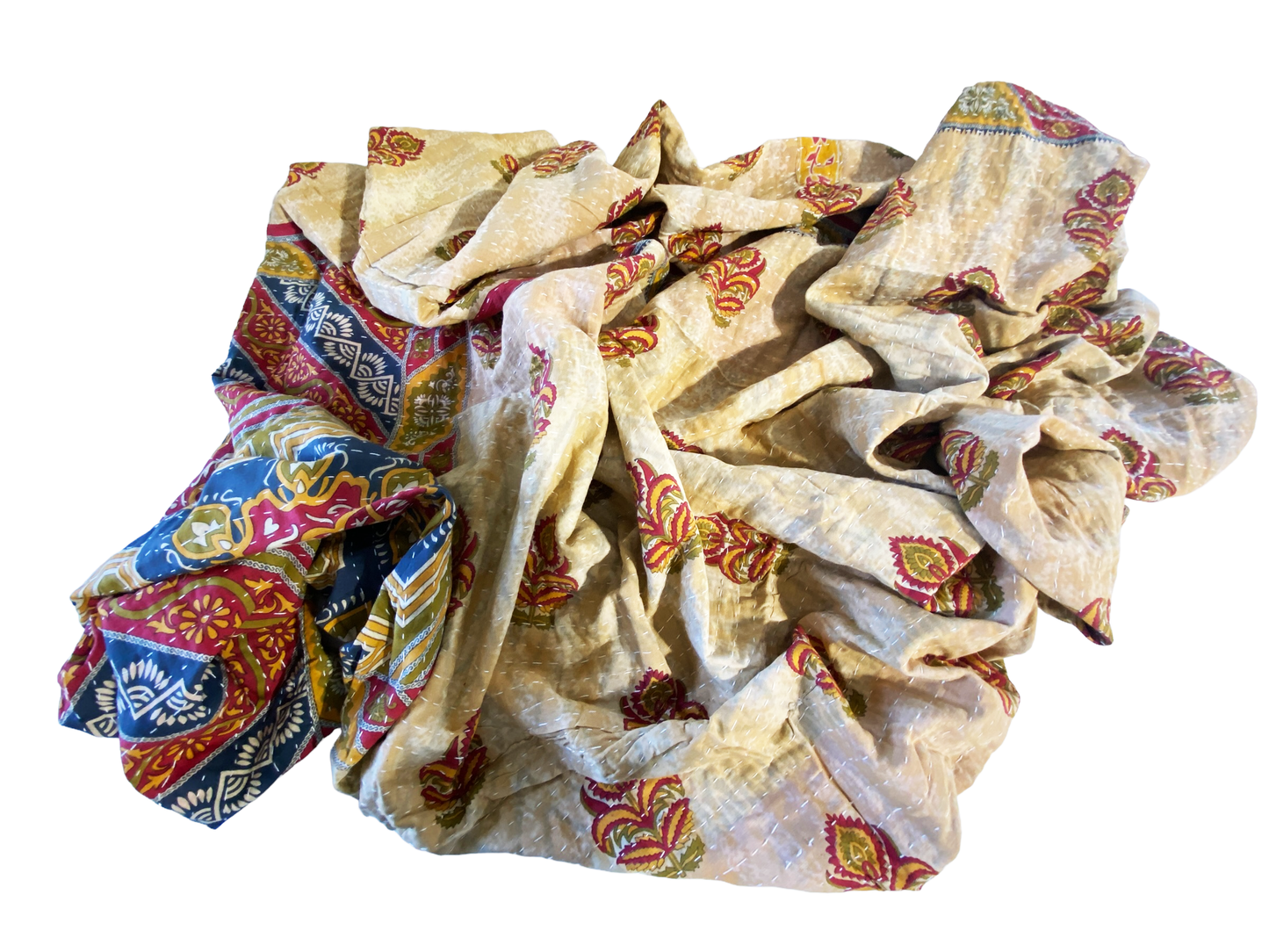 # 5195 Vintage Indian CottonThrow Kantha Quilt