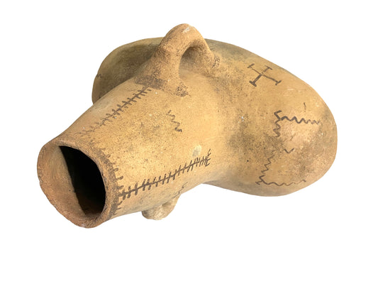 #4648 Moroccan Vintage Tuareg Terracota Clay Decorative Pot 19" H