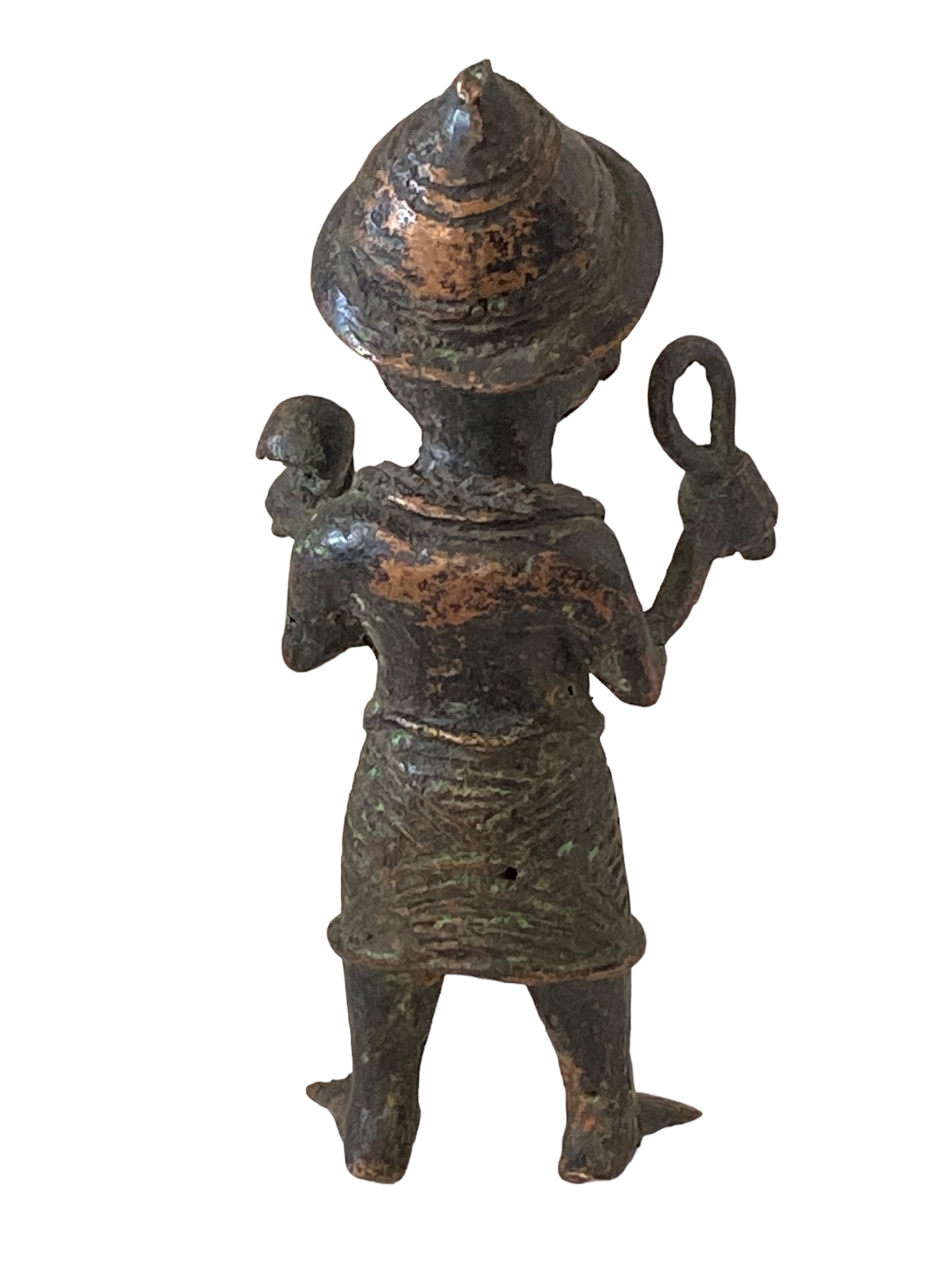 #5069 Benin Bronze Oba King Soldier Nigeria African 6.25 " H