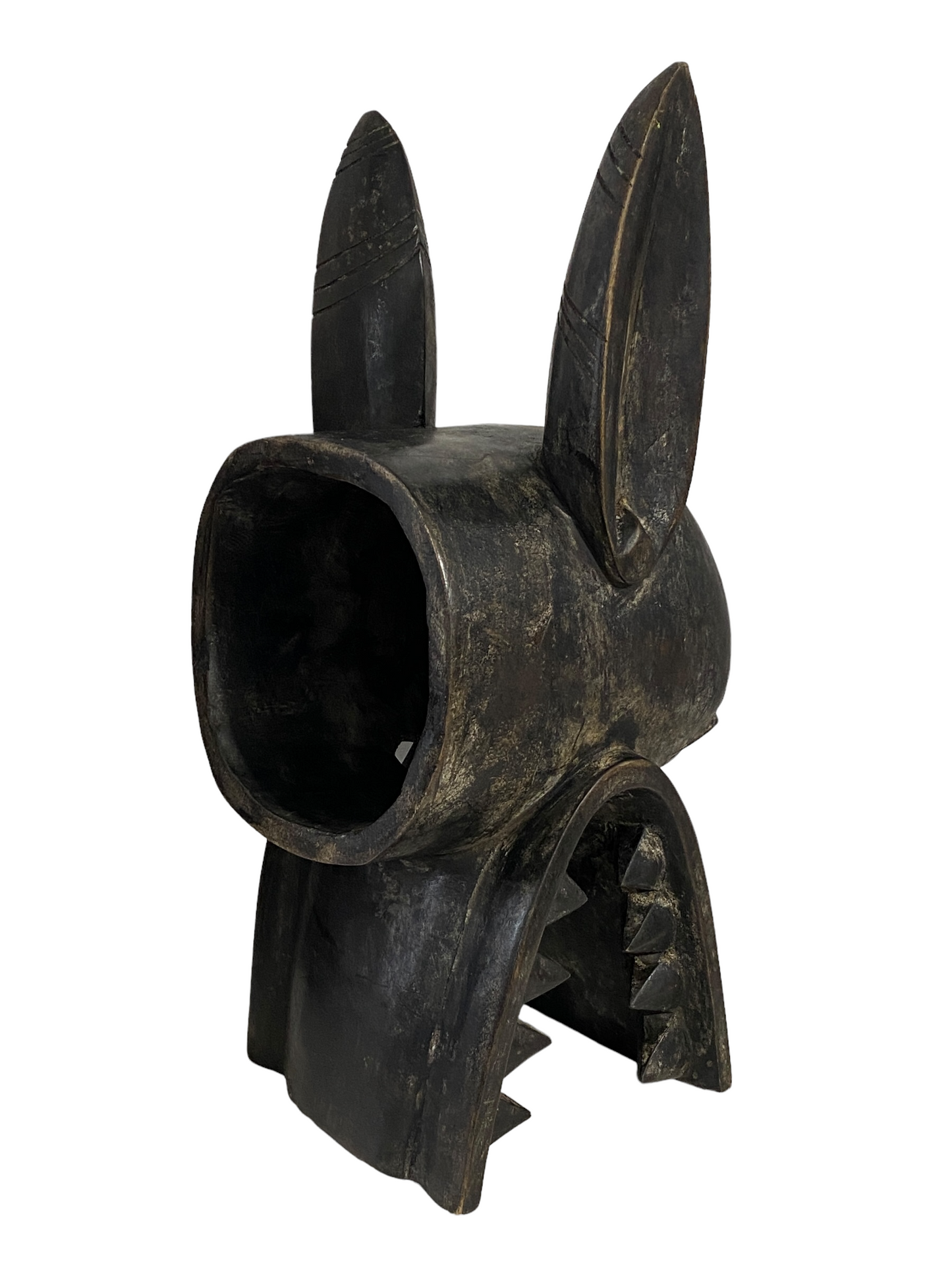 #5142Senufo African Fire Spitter Mask Wanyugo Cote d'Ivoire 21" H