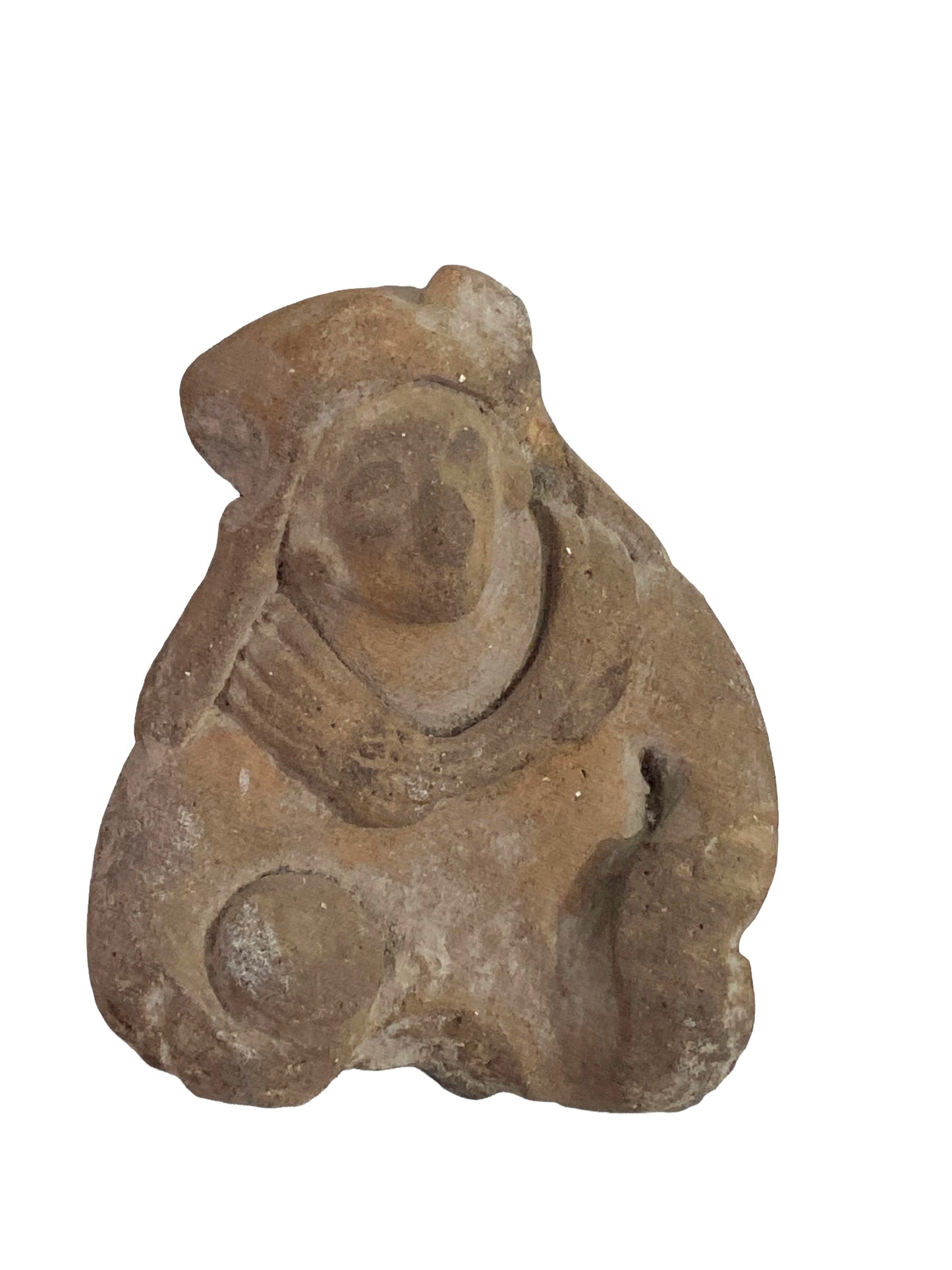 #4619 Pre Colombian Fragment of A Ball Player on Stand 4.25" H