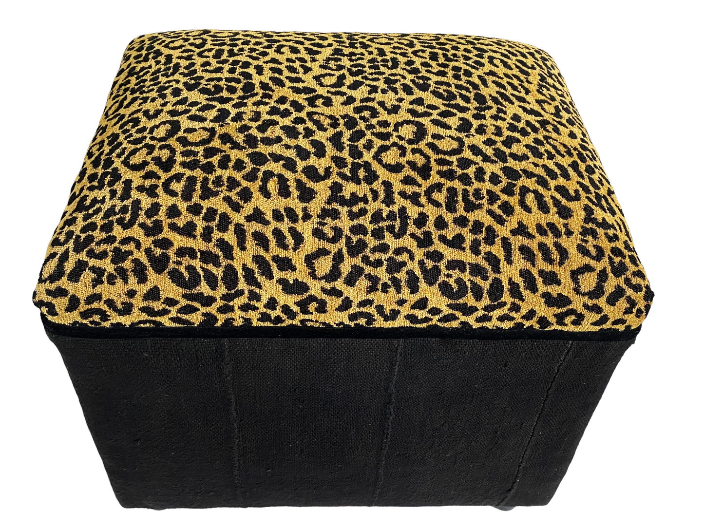 #4640 Custom Made Velvet Animal Print Ottoman/Footstool 16" H