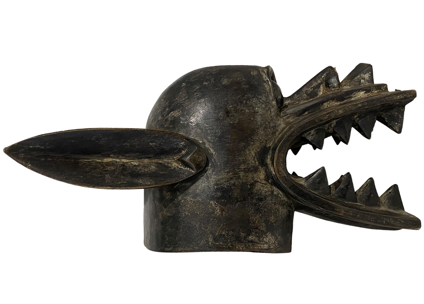 #5142Senufo African Fire Spitter Mask Wanyugo Cote d'Ivoire 21" H