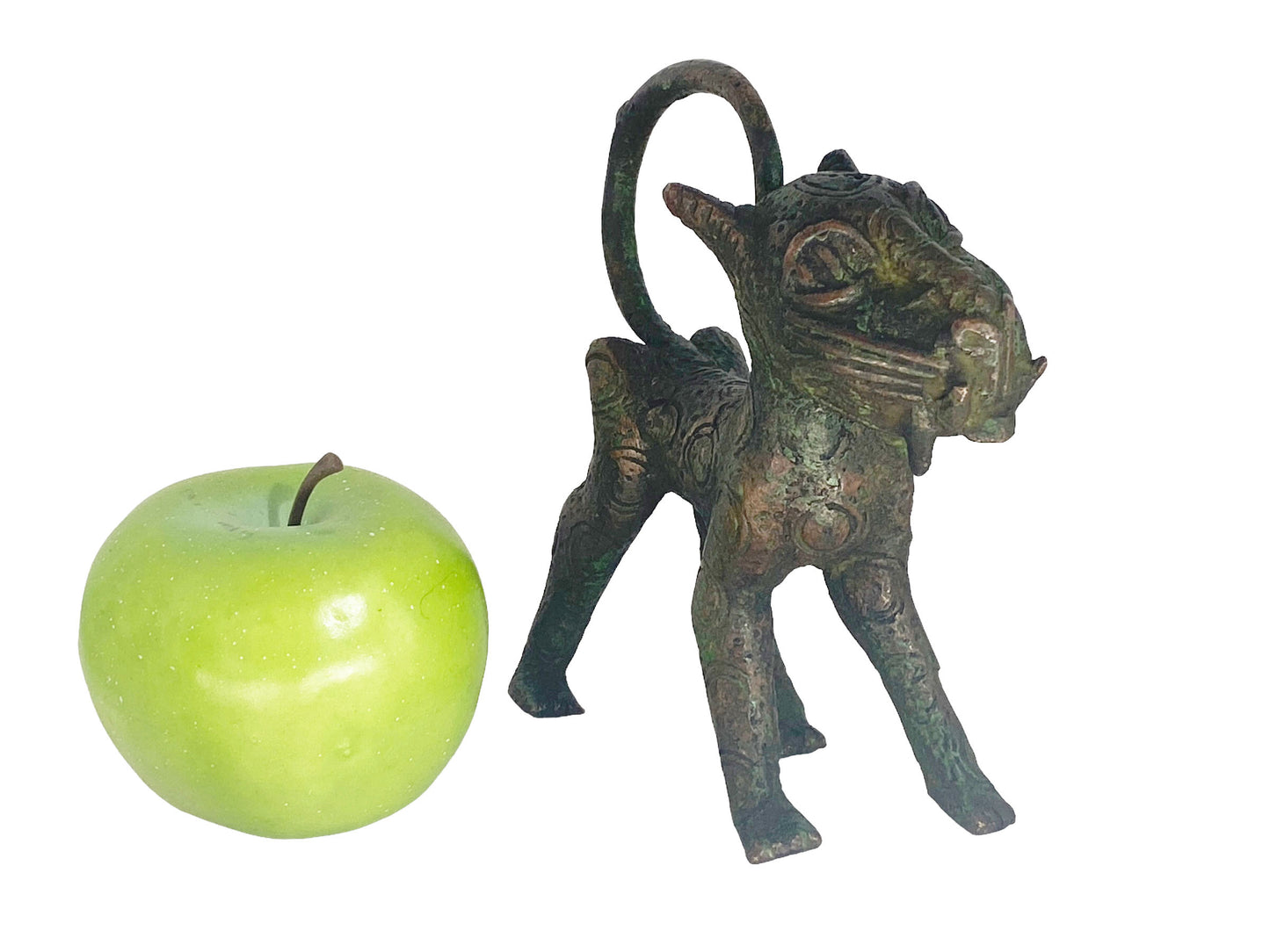 #5268 Superb Benin Leopard Bronze Nigeria African 5.5" H