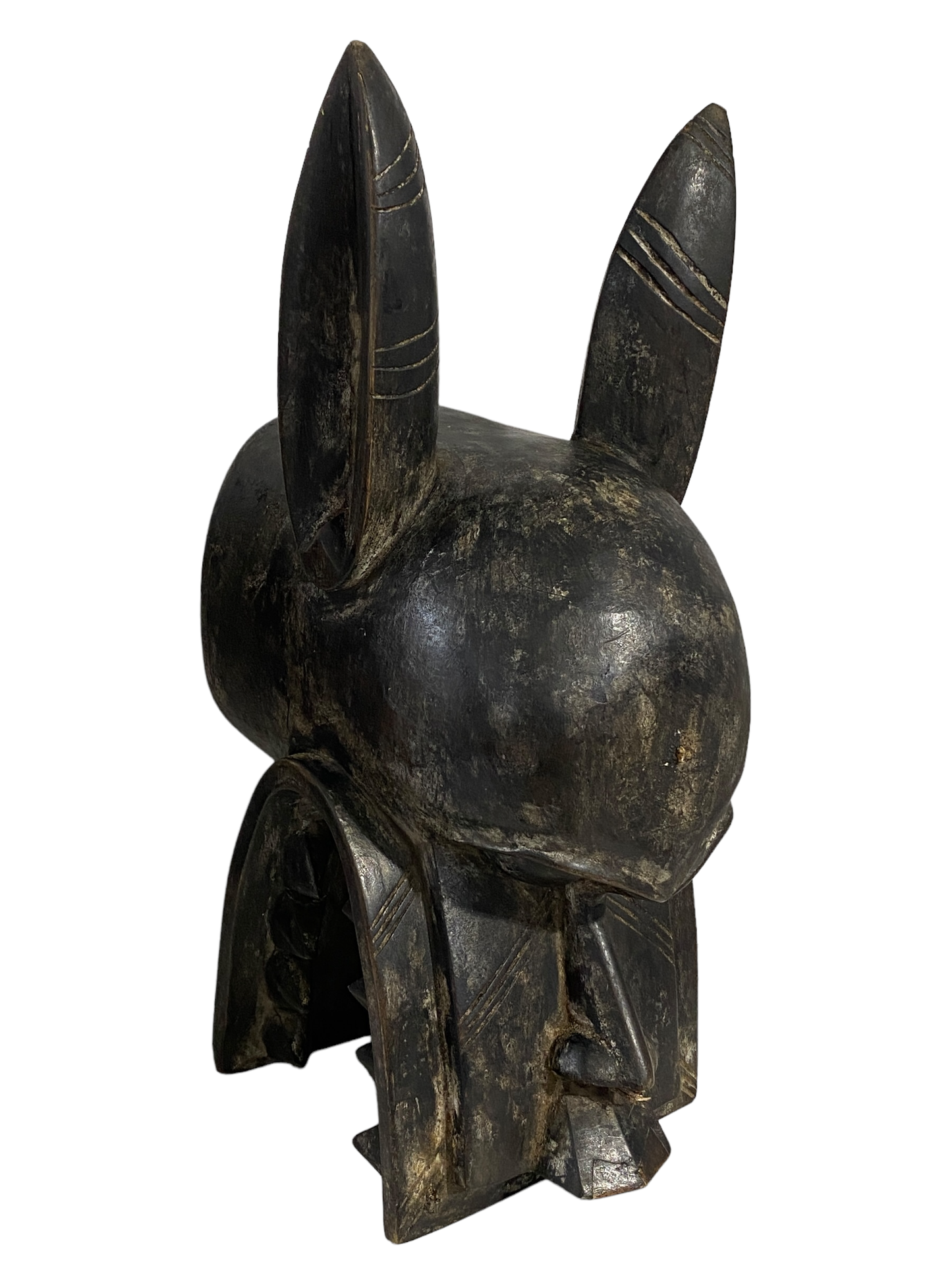 #5142Senufo African Fire Spitter Mask Wanyugo Cote d'Ivoire 21" H